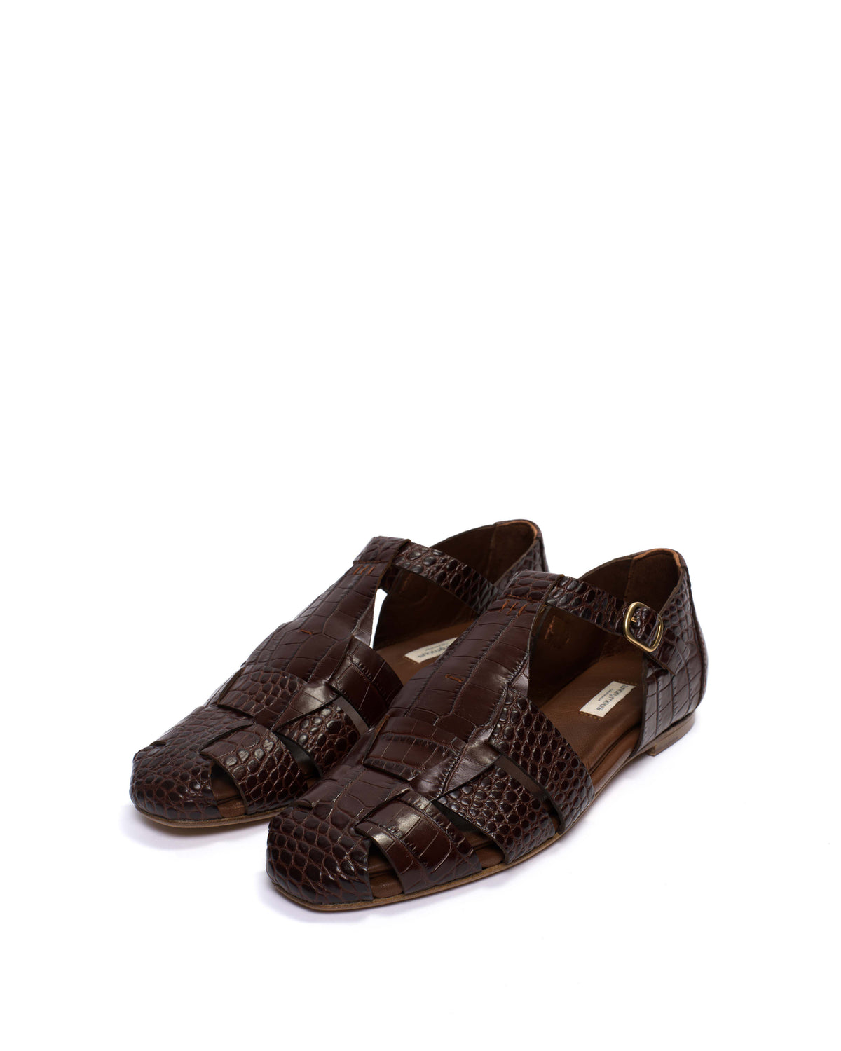 Lain flats Croco calf Chocolate