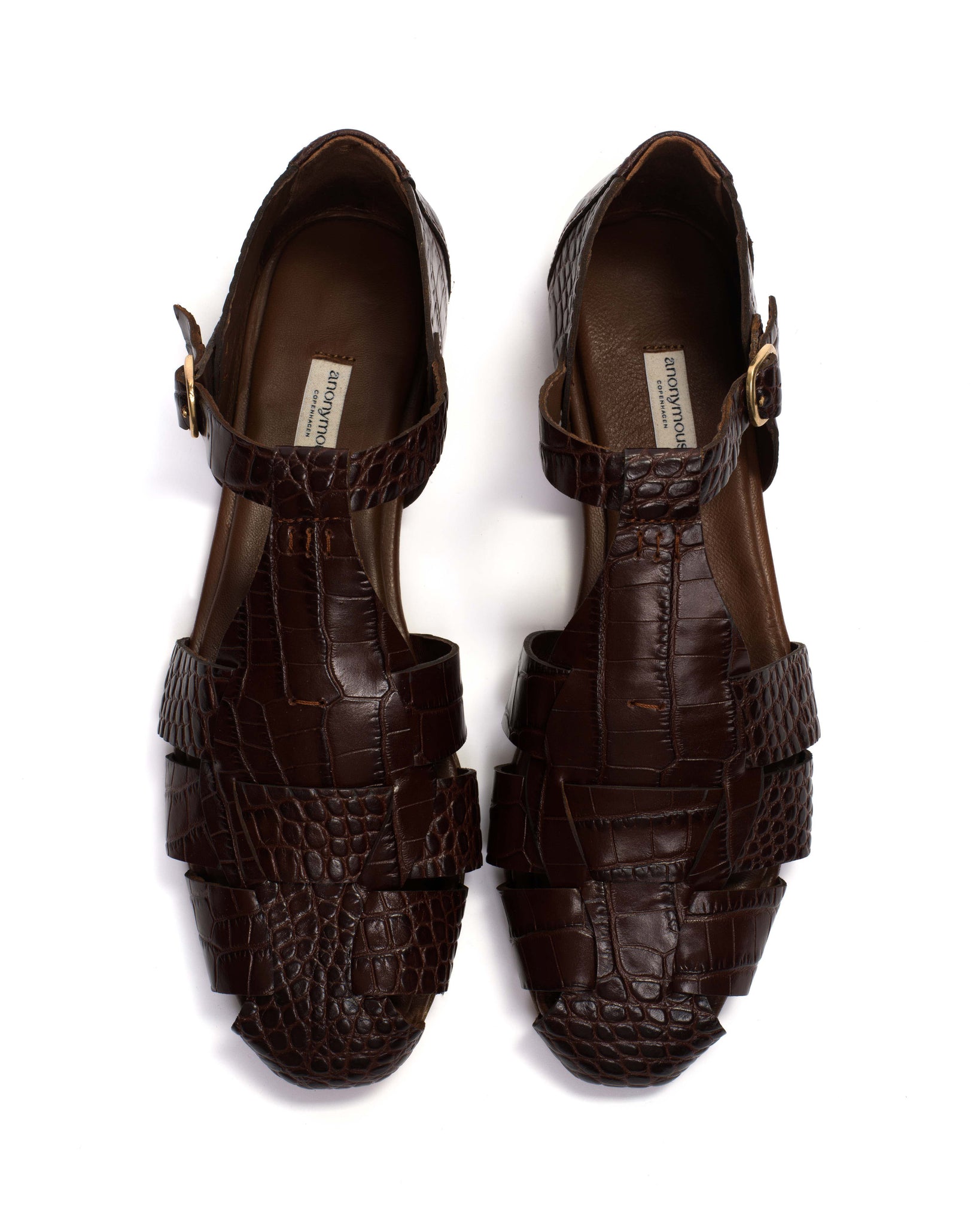 Lain flats Croco calf Chocolate - Anonymous Copenhagen