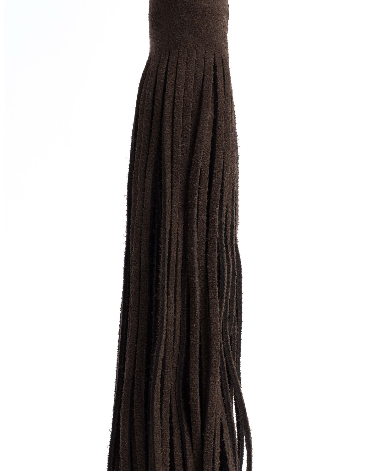 Langley fringe keyring Calf suede Coffee brown
