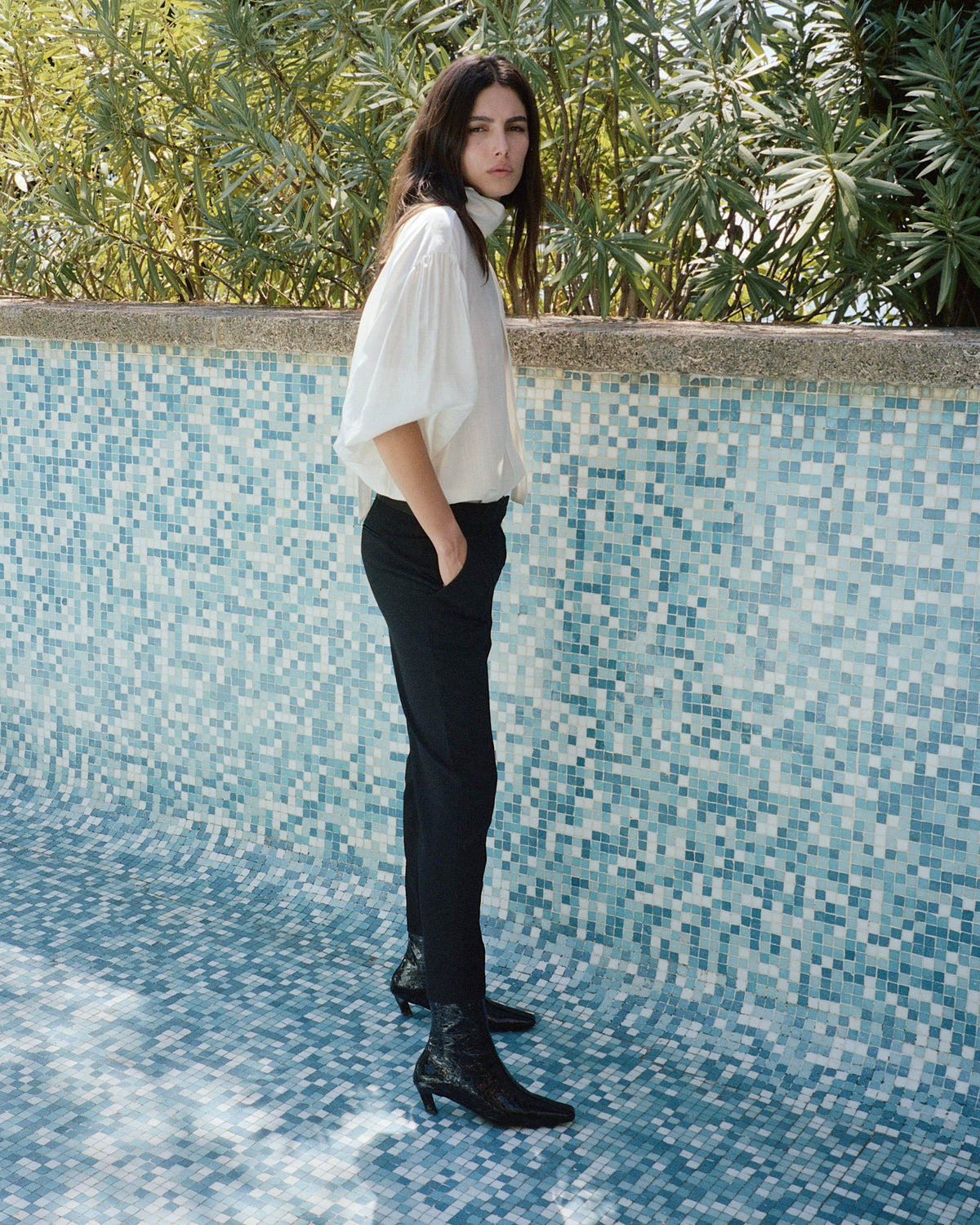 Leyla Polished croco calf Black