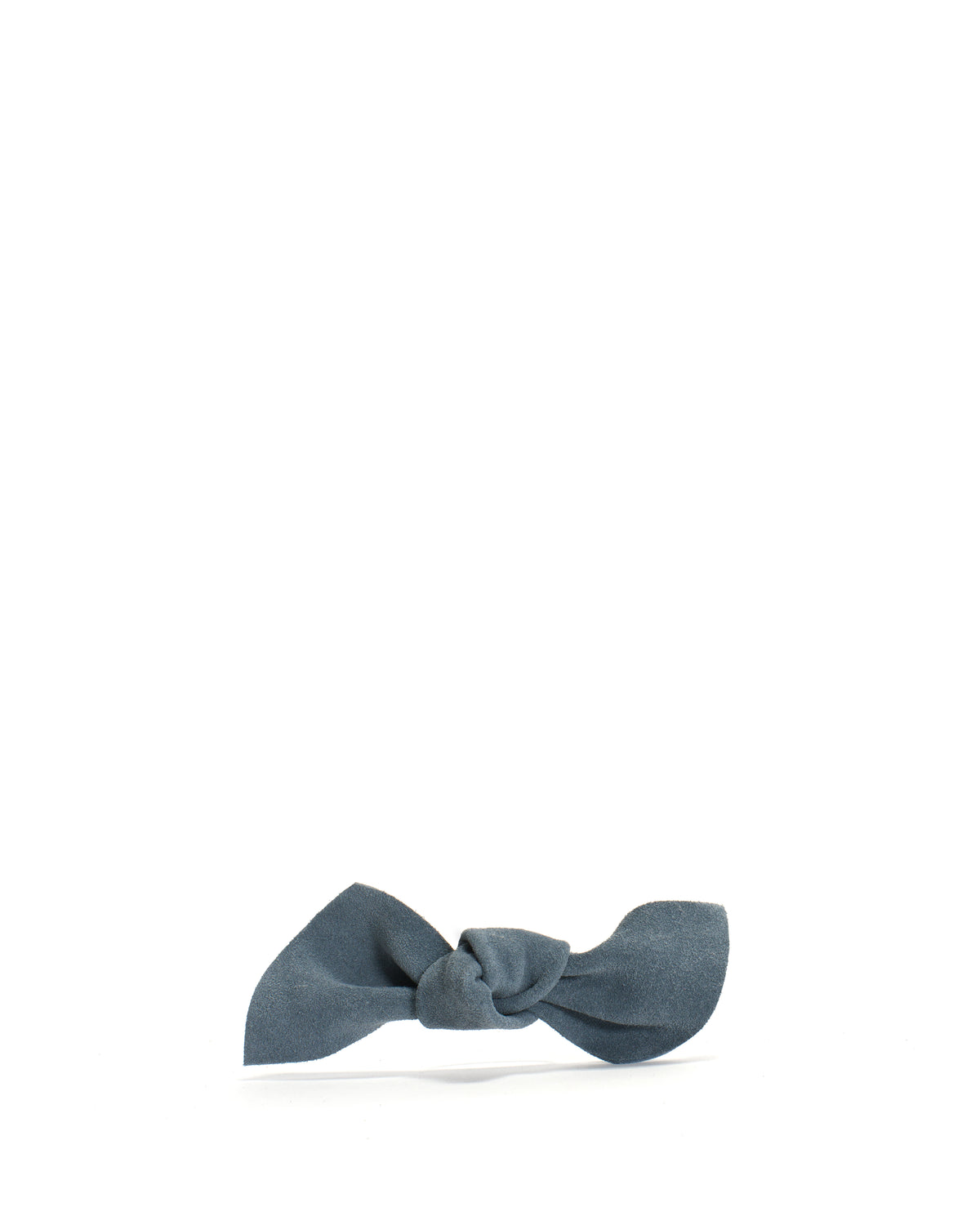 Linnie hair elastic grand bow Calf suede Denim blue