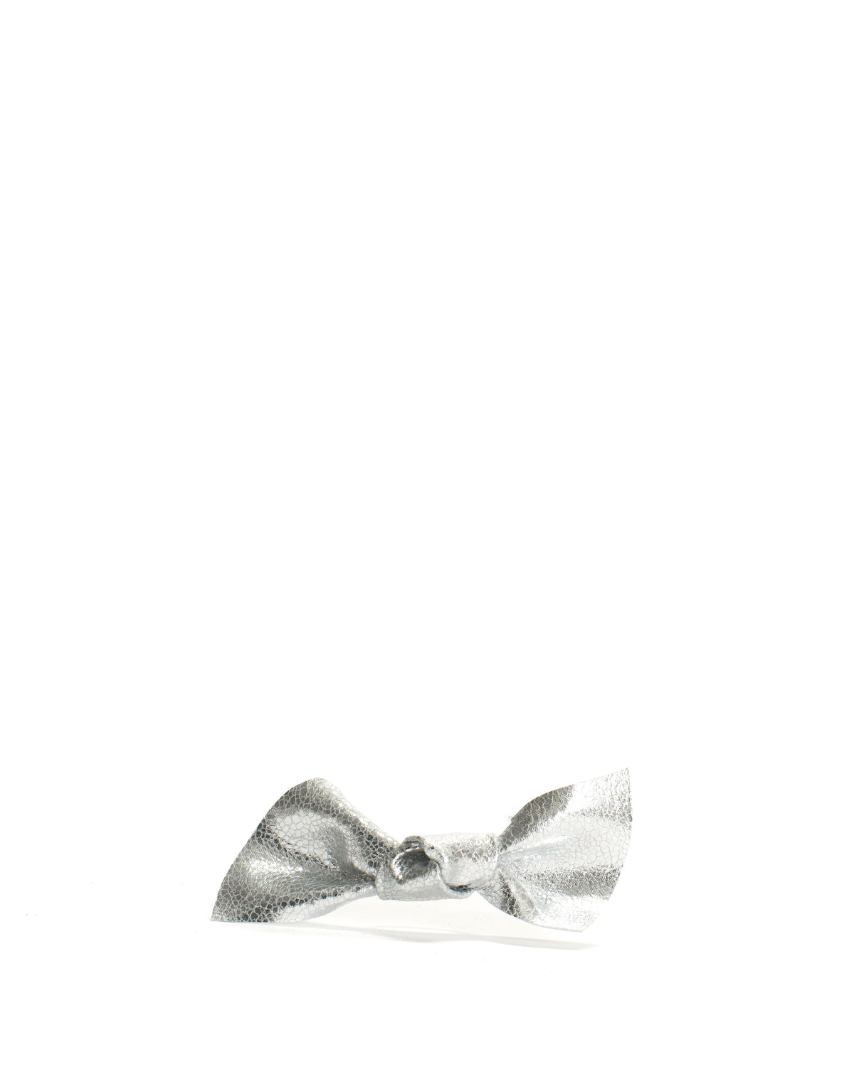 Linnie hair elastic grand bow Crackled metallic goat Silver