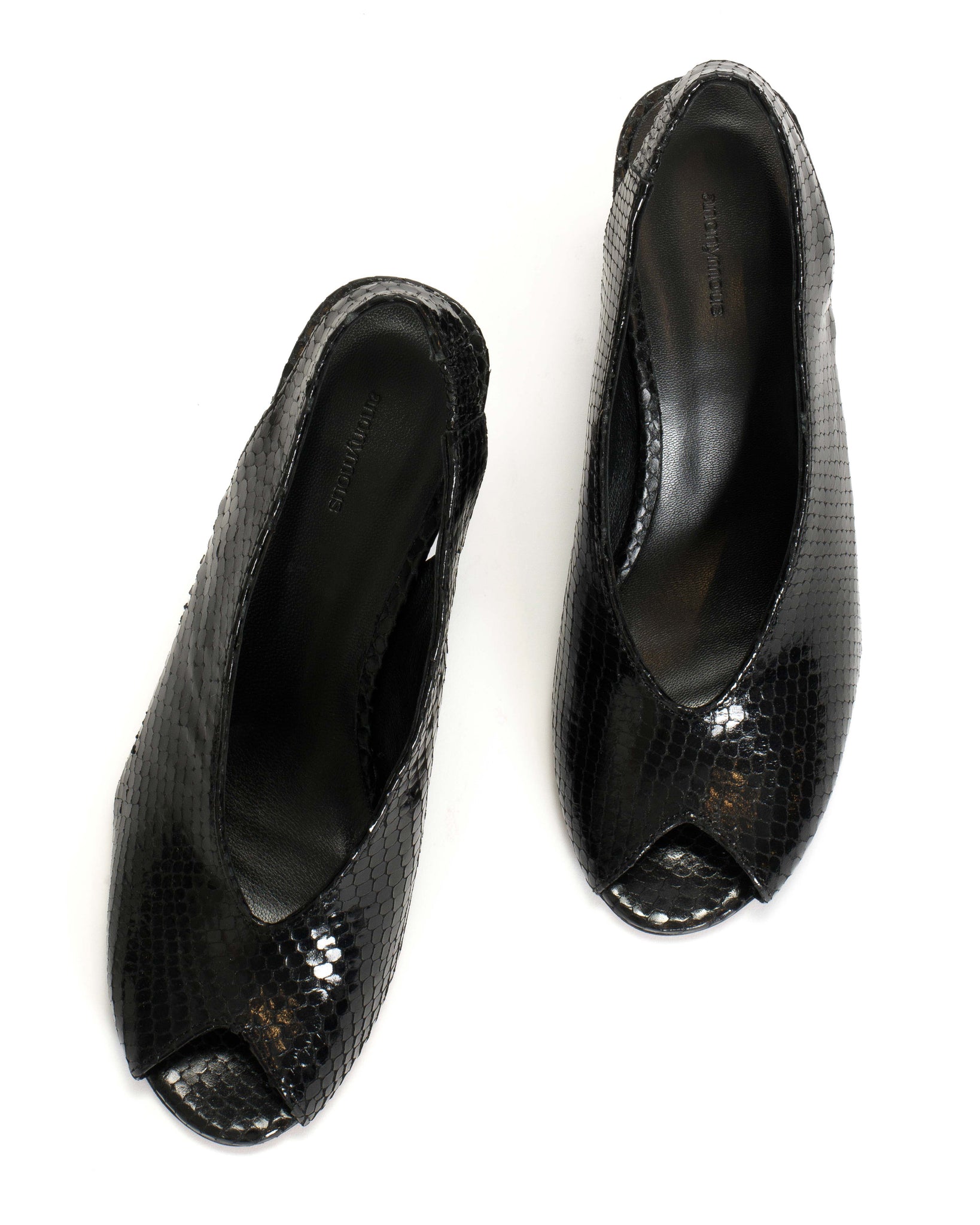 Maia Snake metallic calf Black - Anonymous Copenhagen