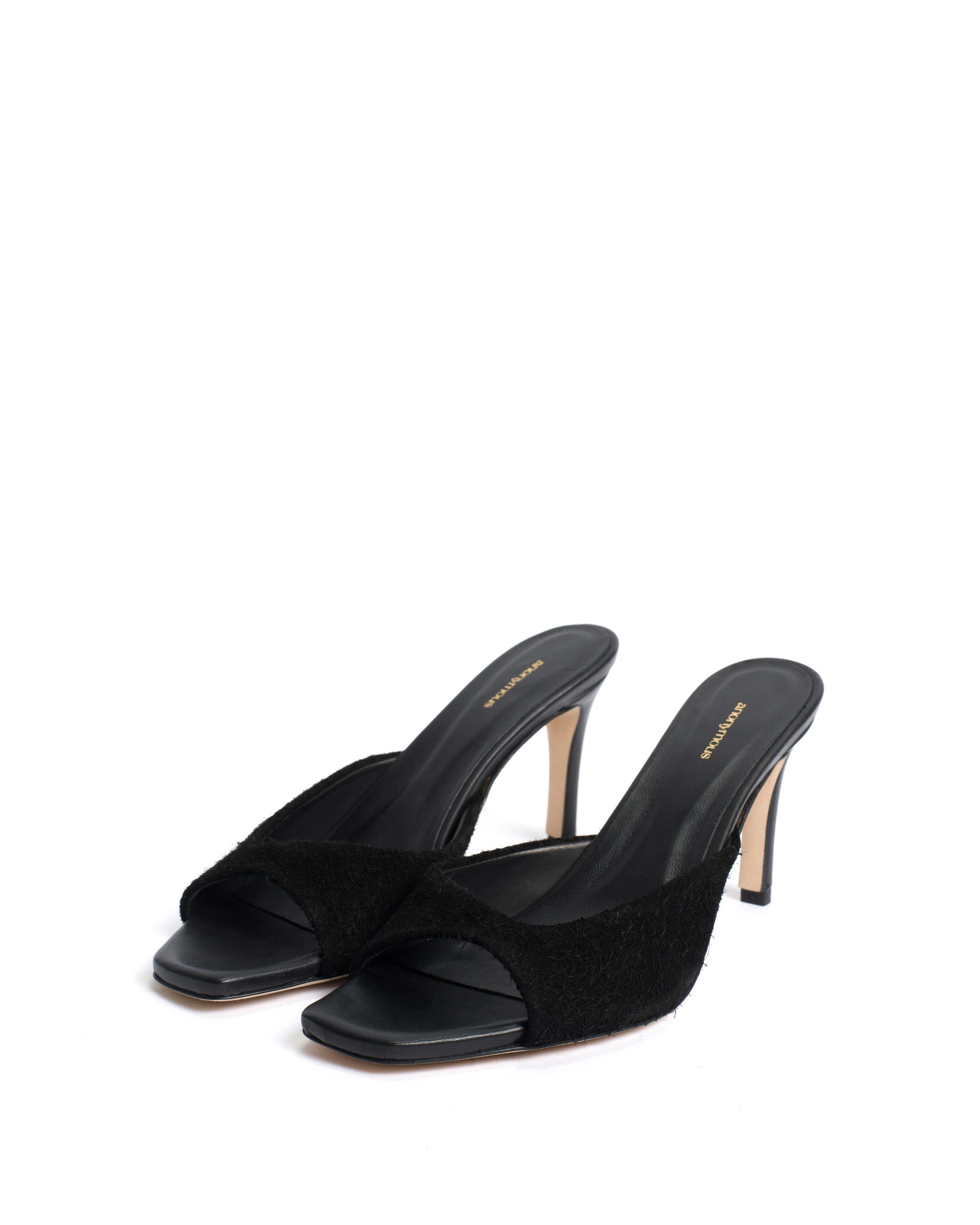 Mazy 75 Plushed calf suede Black - Anonymous Copenhagen