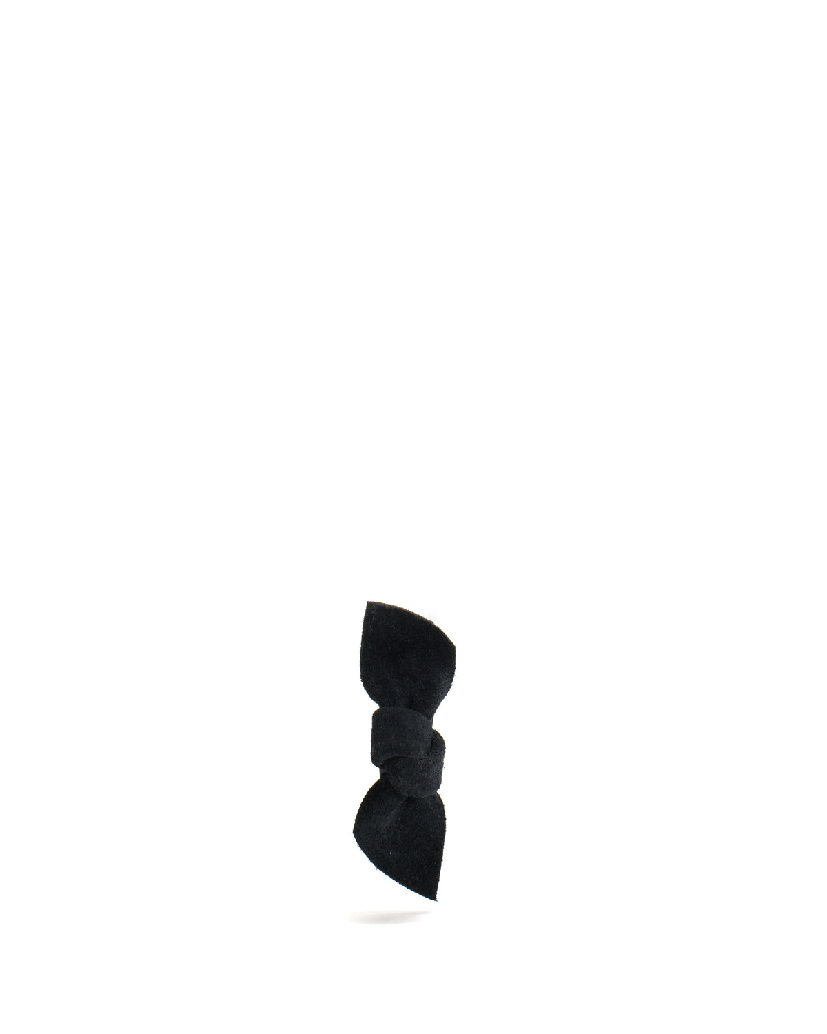Nabie hair clip petite bow Calf suede Dark blue
