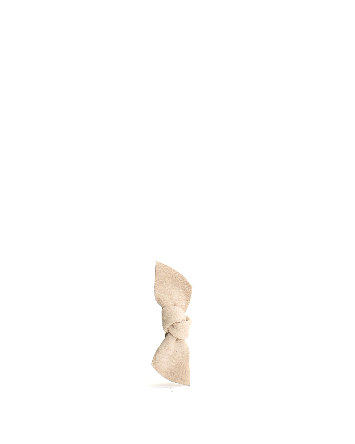 Nabie hair clip petite bow Calf suede Vanilla cream
