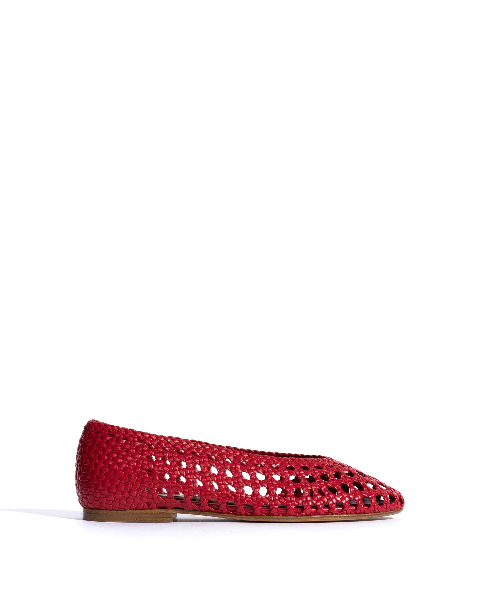 Sessi 10 Hand-braided leather Ruby red - Anonymous Copenhagen Flat-loafers & ballerinas & pumps