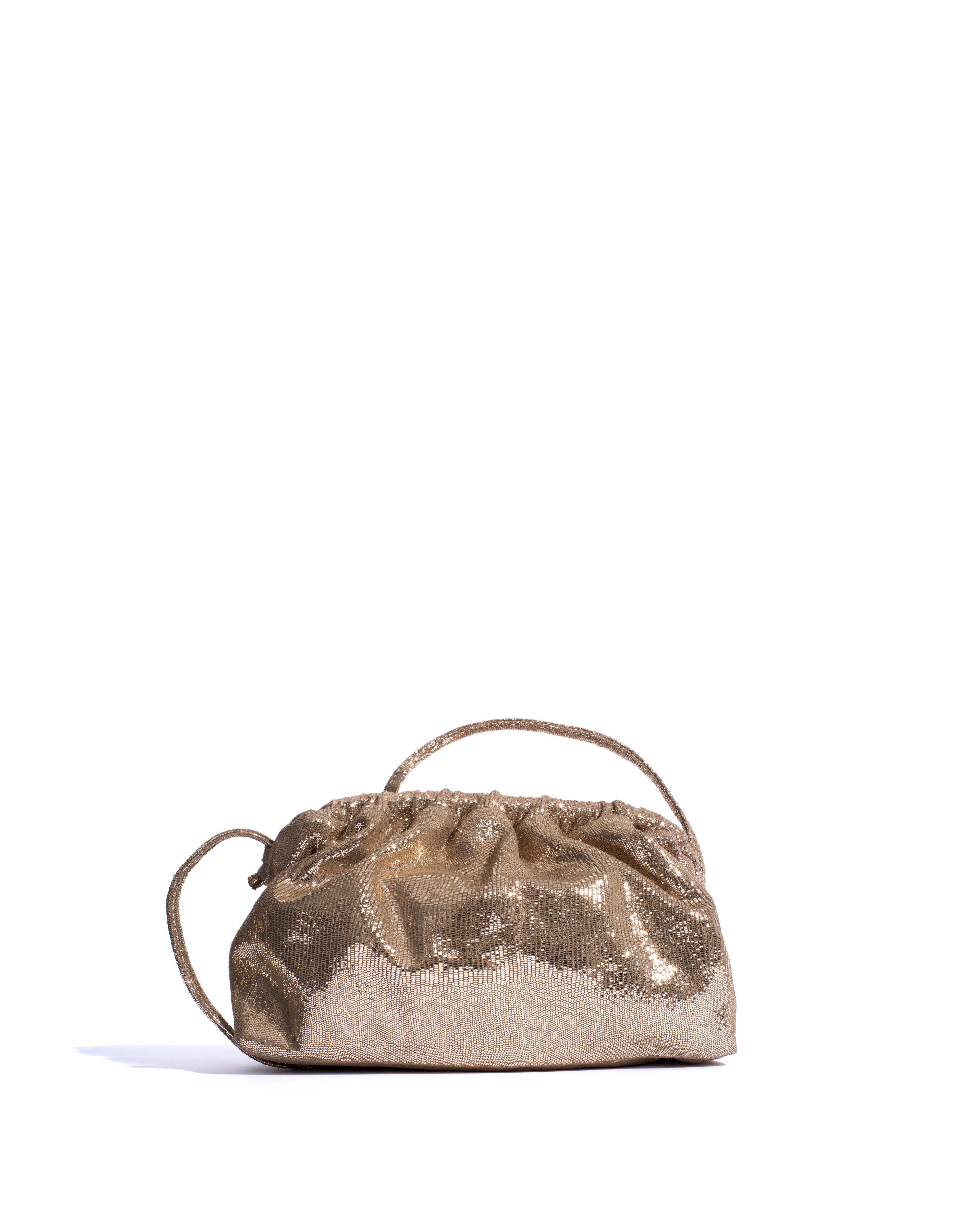 Hally grand cloud bag Lizard metallic goat Vintage champagne