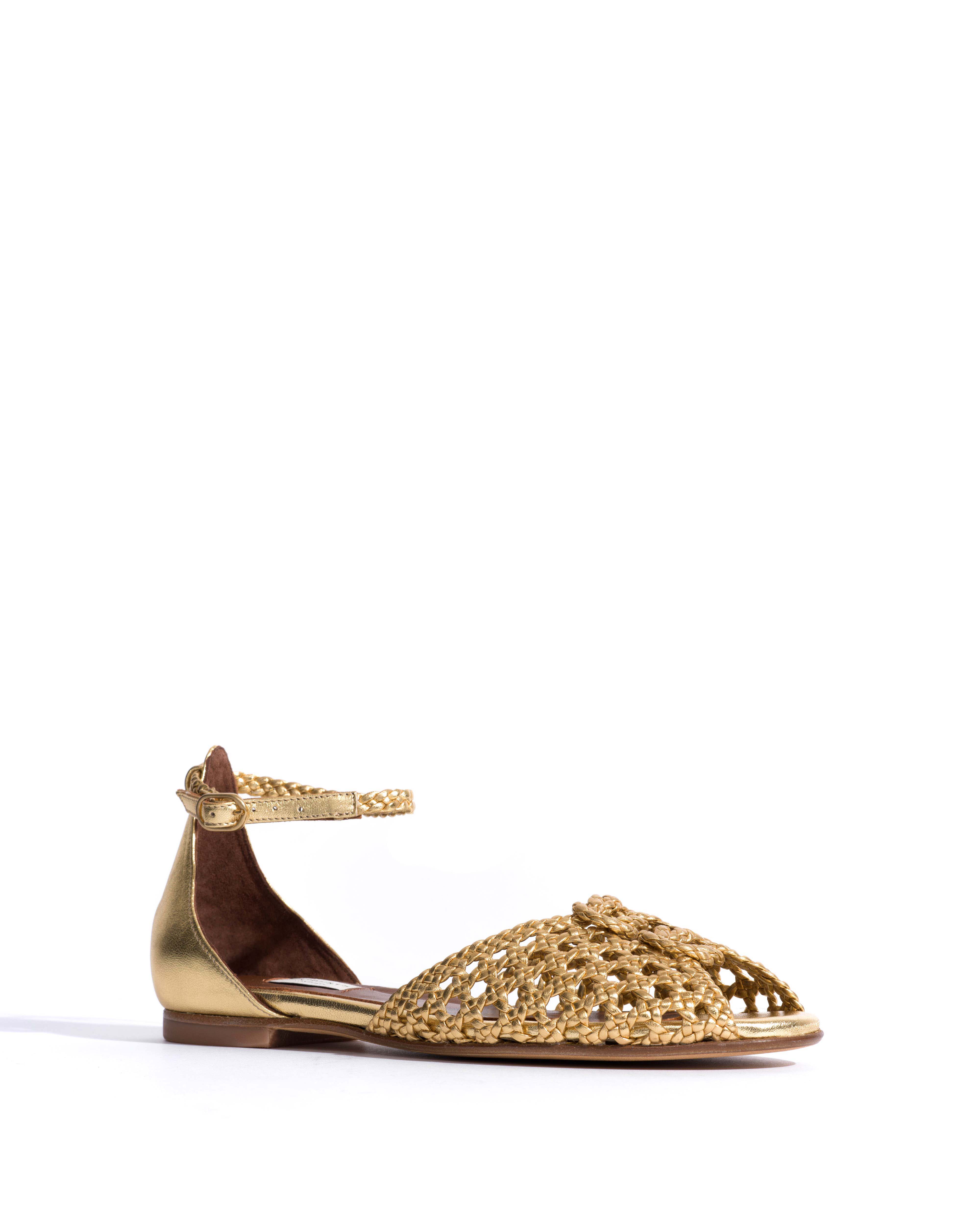 Lucy 10 Hand-braided leather Gold