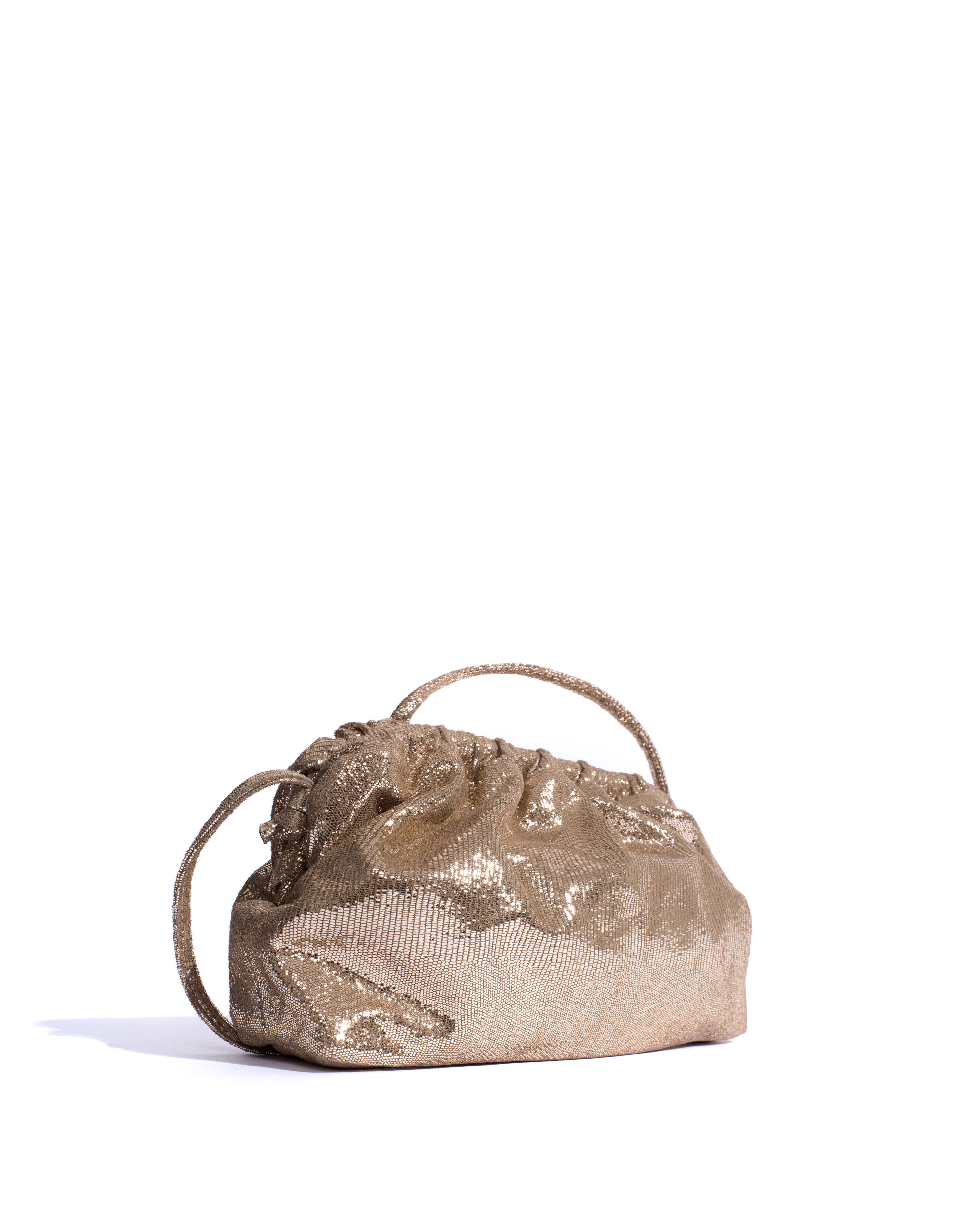 Hally grand cloud bag Lizard metallic goat Vintage champagne