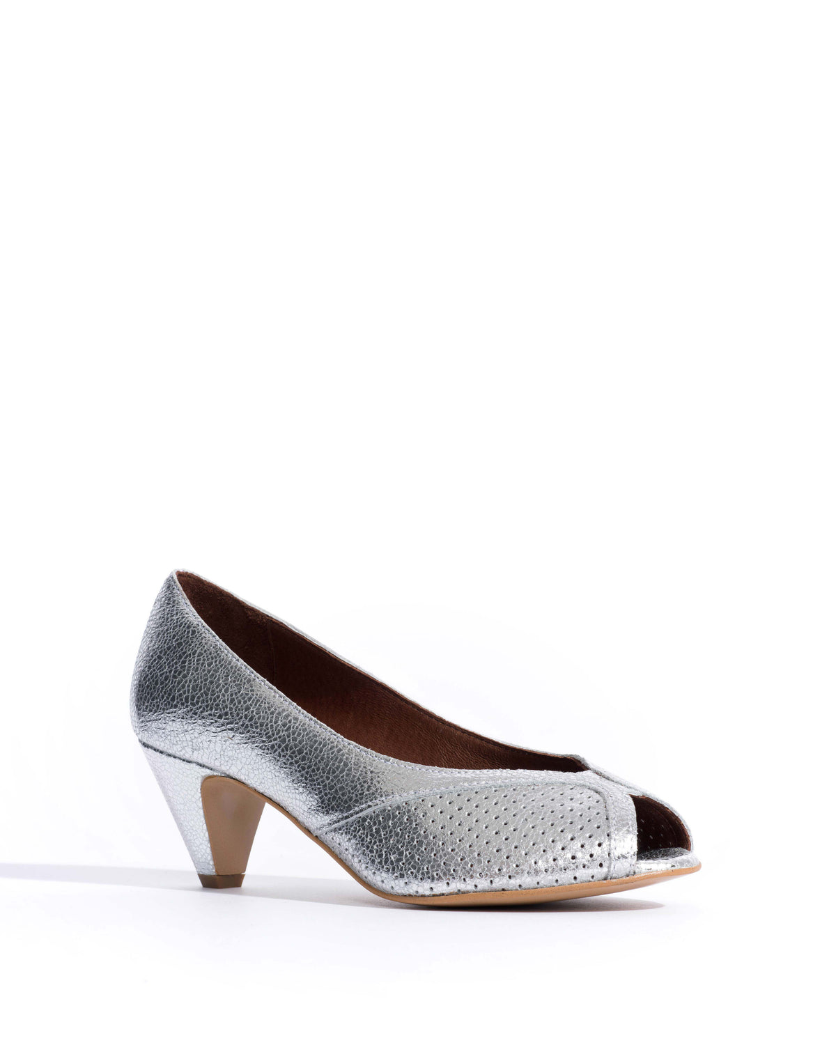 Tiffany stiletto Crackled metallic goat Silver