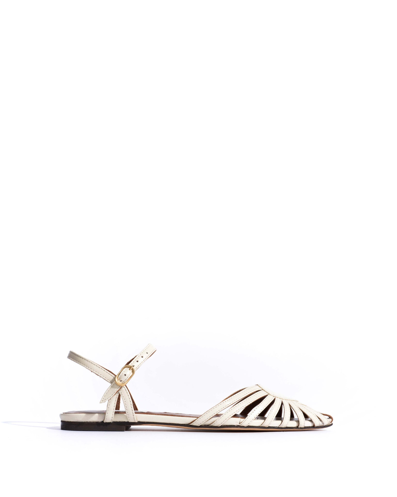 Keesha 10 Shiny lamb White sand - Anonymous Copenhagen Flat sandals