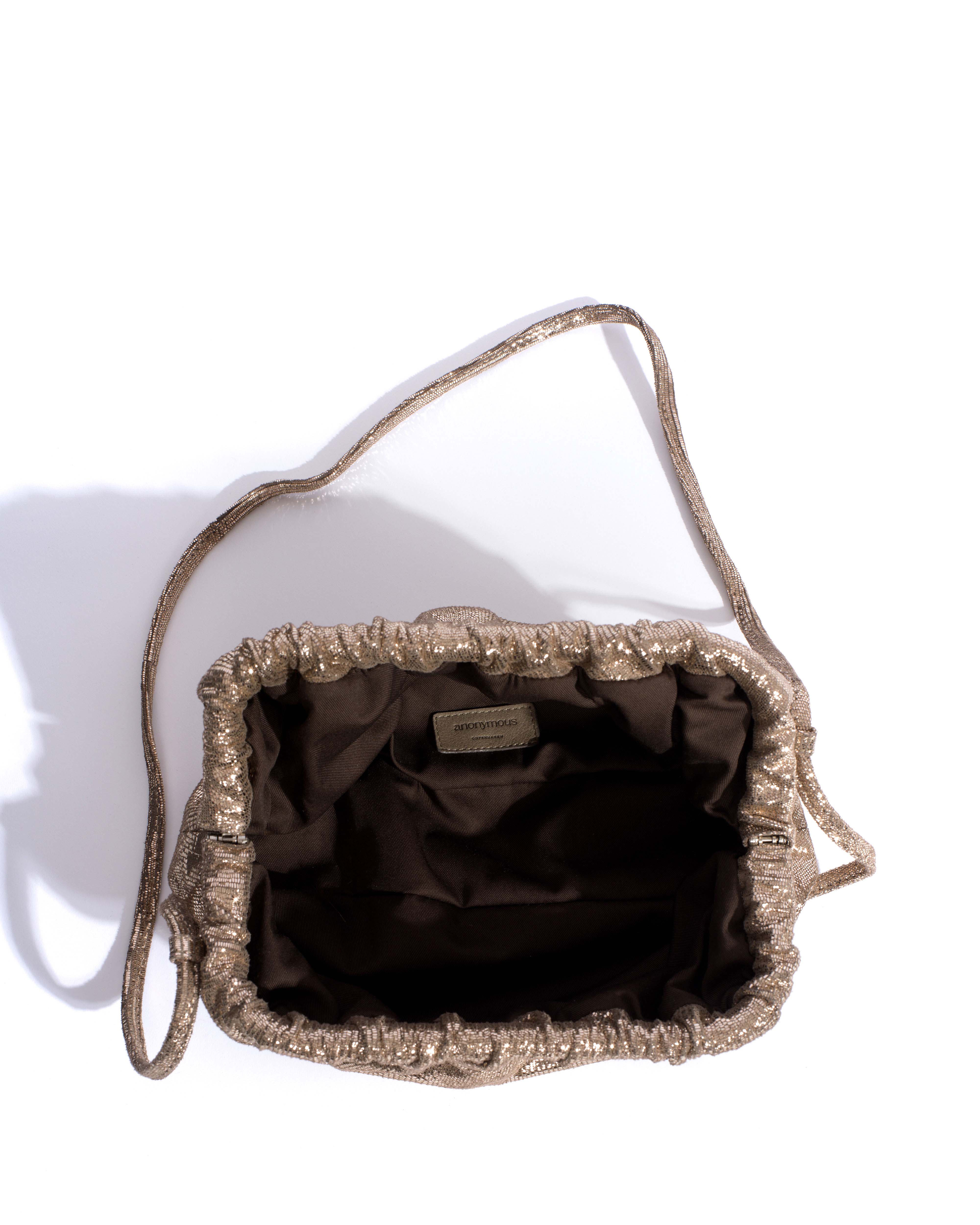 Hally grand cloud bag Lizard metallic goat Vintage champagne