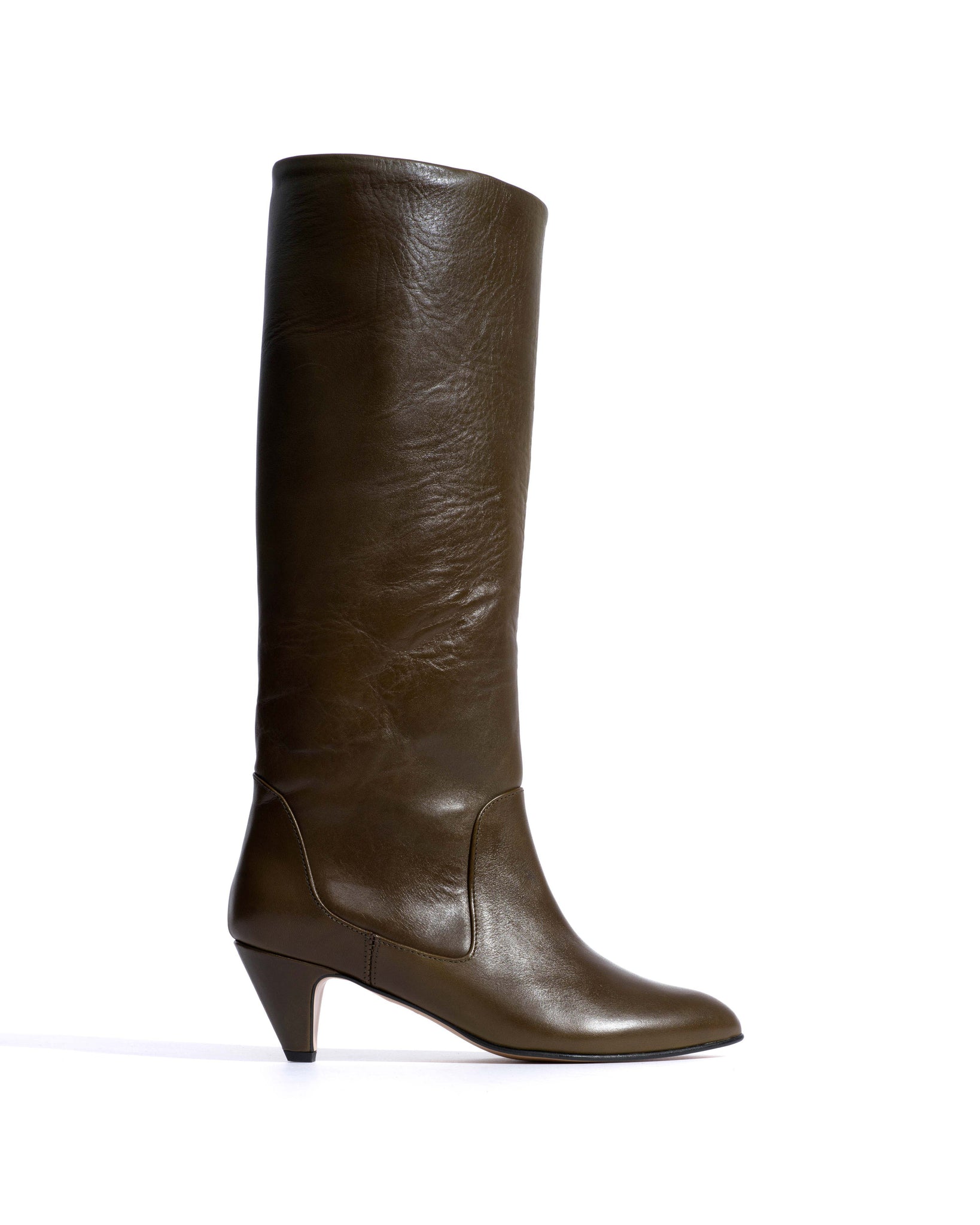 Valle 50 stiletto Vegetal soft calf Forrest green - Anonymous Copenhagen High shaft boots