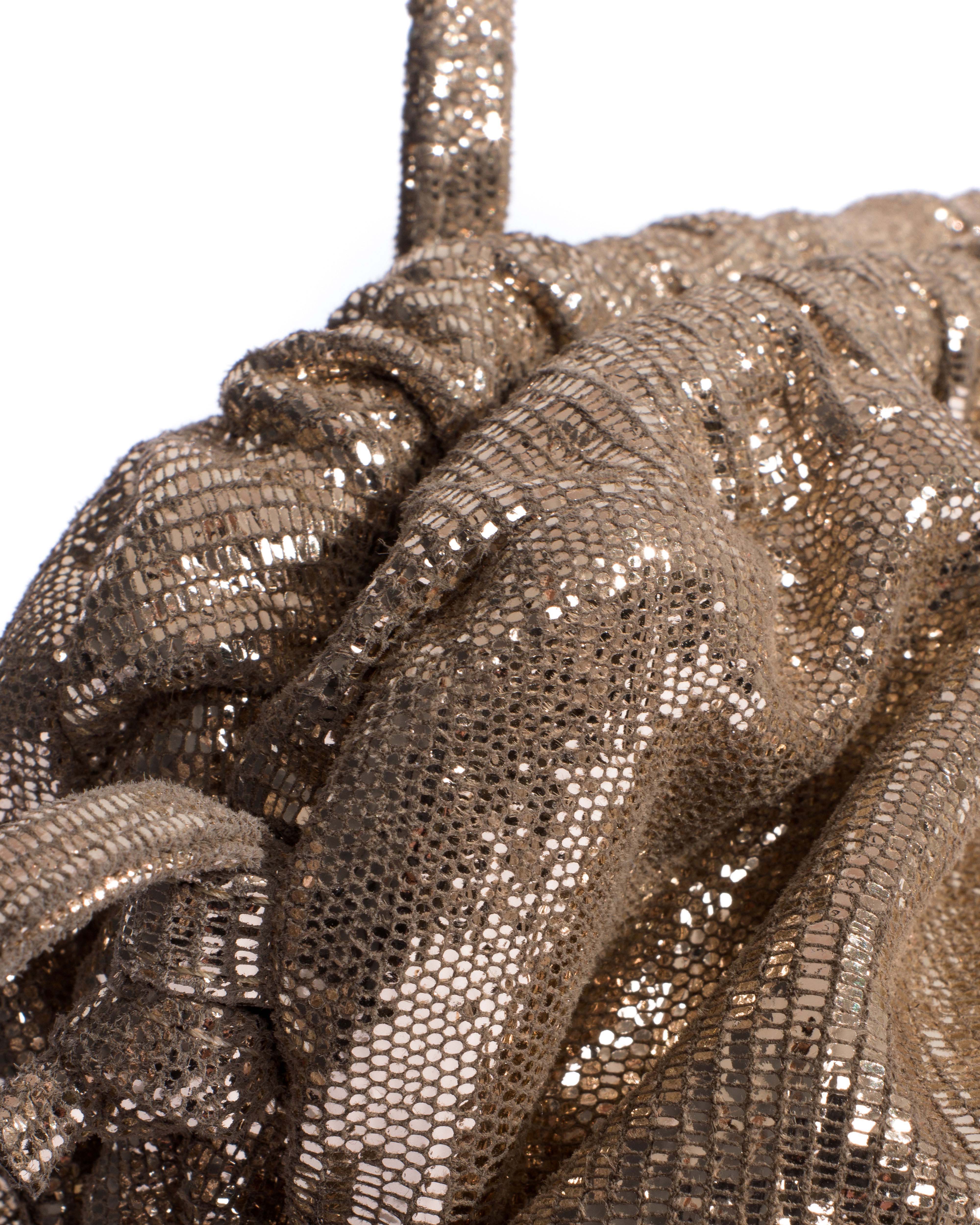 Hally grand cloud bag Lizard metallic goat Vintage champagne