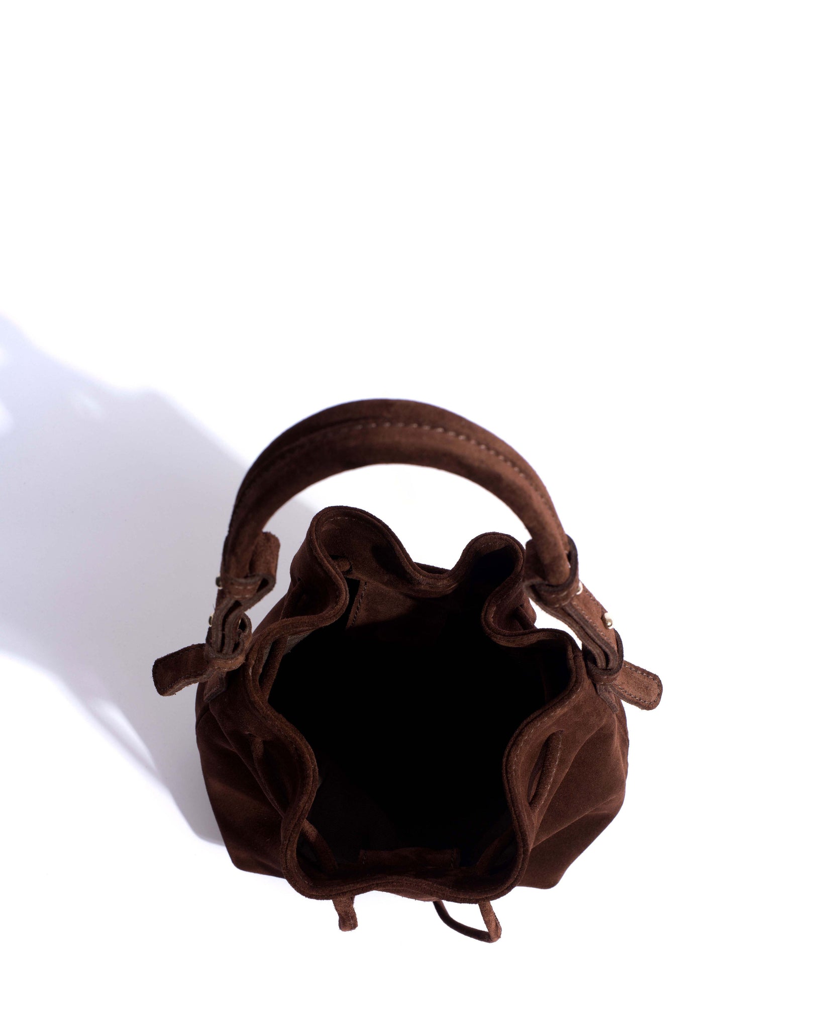 Kacey petite bucket bag Calf suede Chocolate - Anonymous Copenhagen Bags