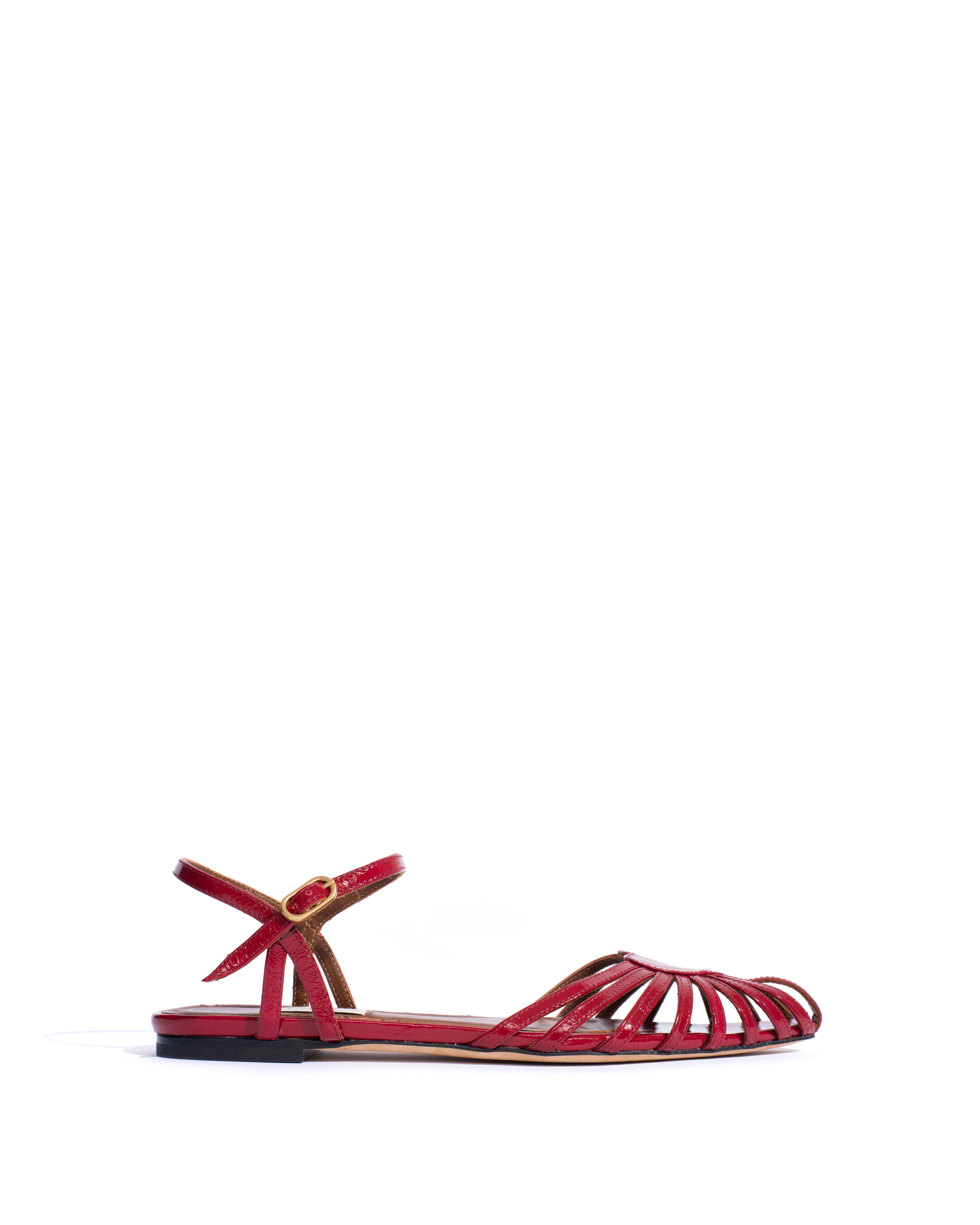Keesha 10 Crinkled polished goat Ruby red