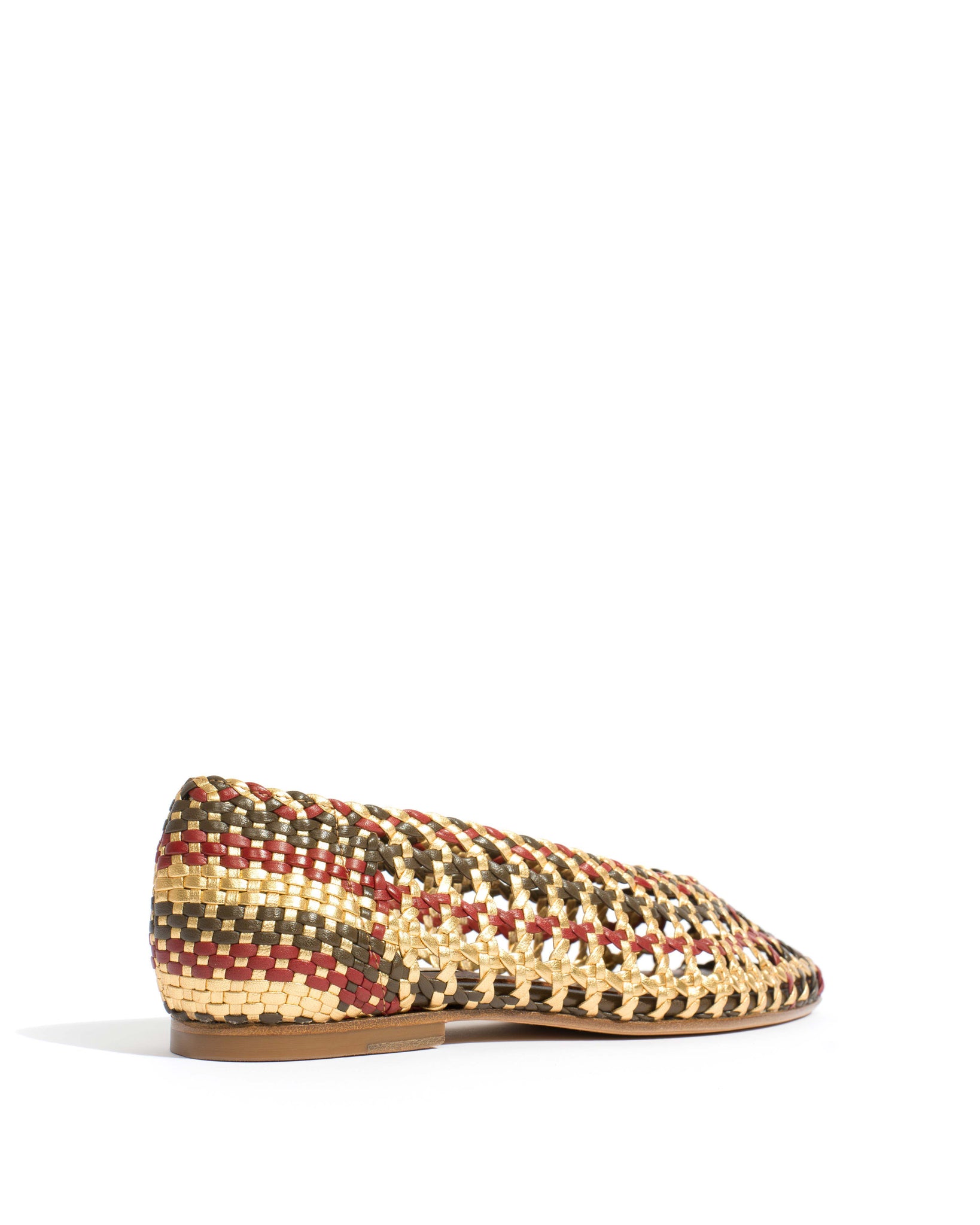 Sessi 10 Hand-braided leather Olive green mix