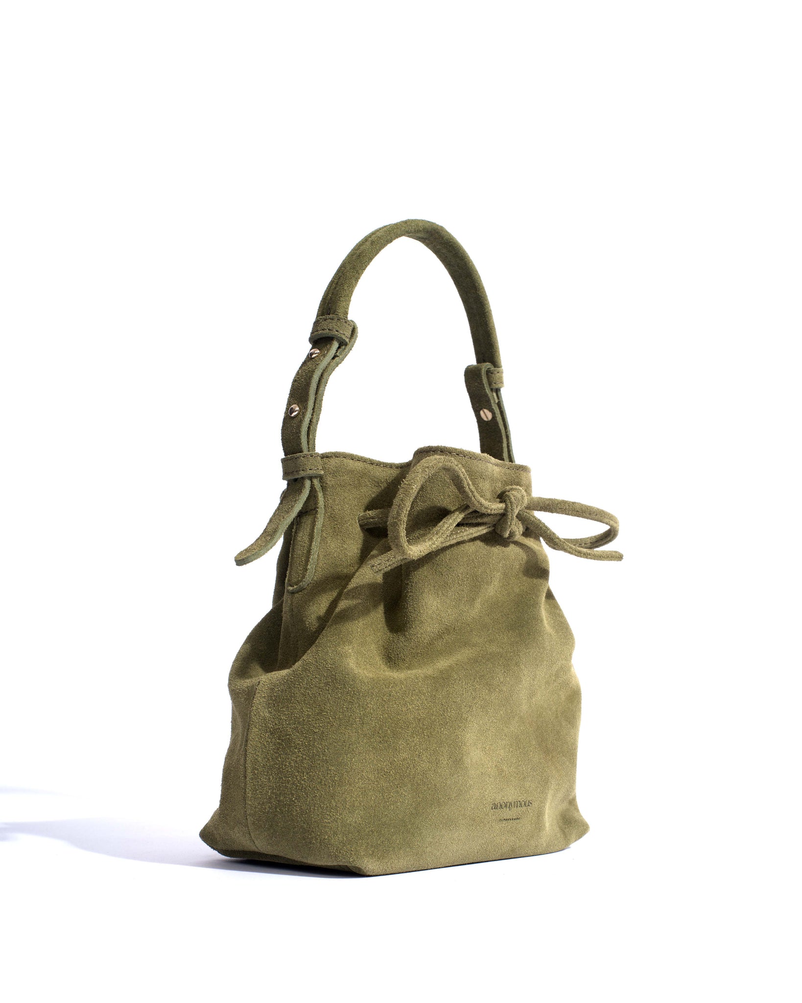 Kacey petite bucket bag Calf suede Olive green