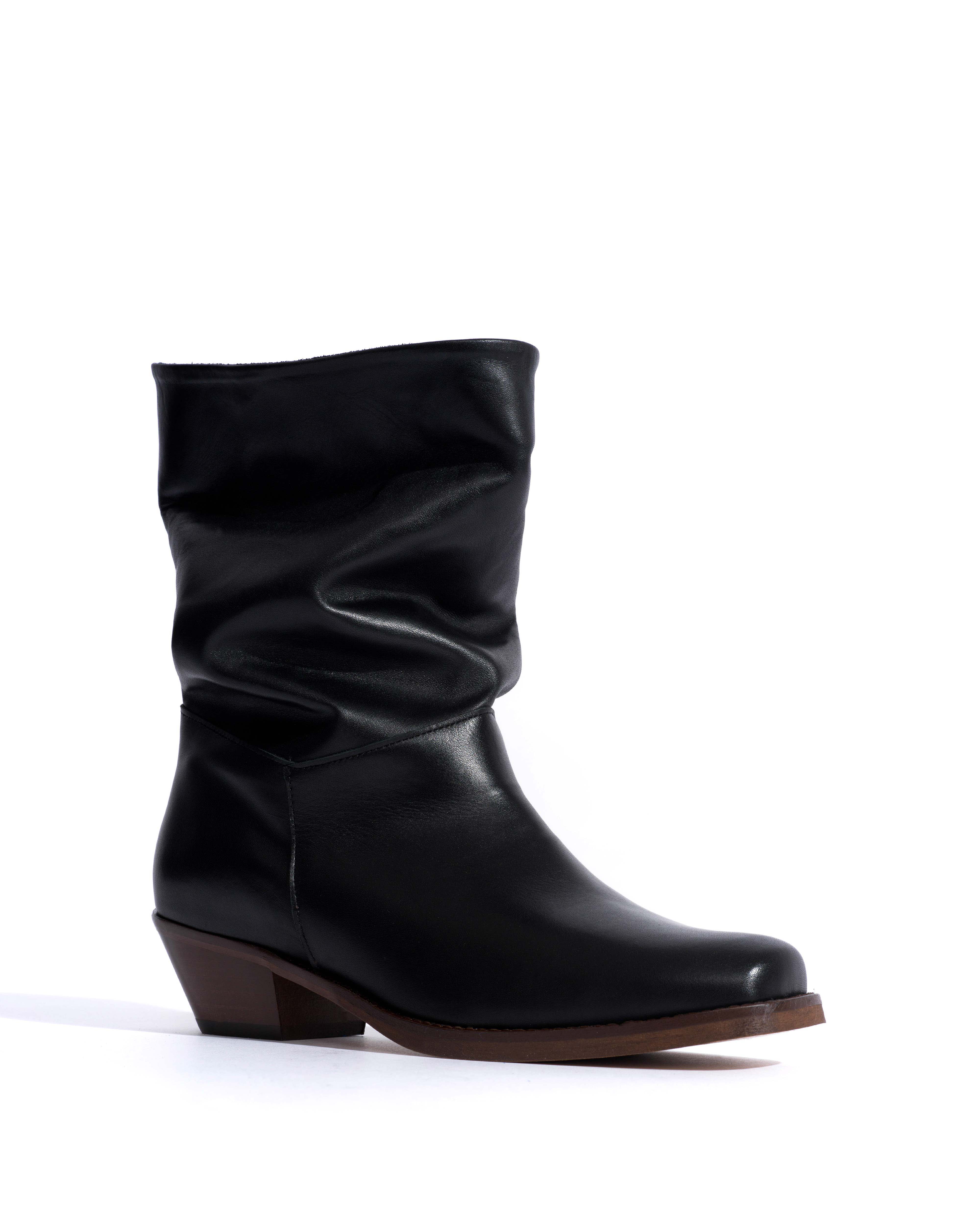 Patricia Soft calf & suede leather Black