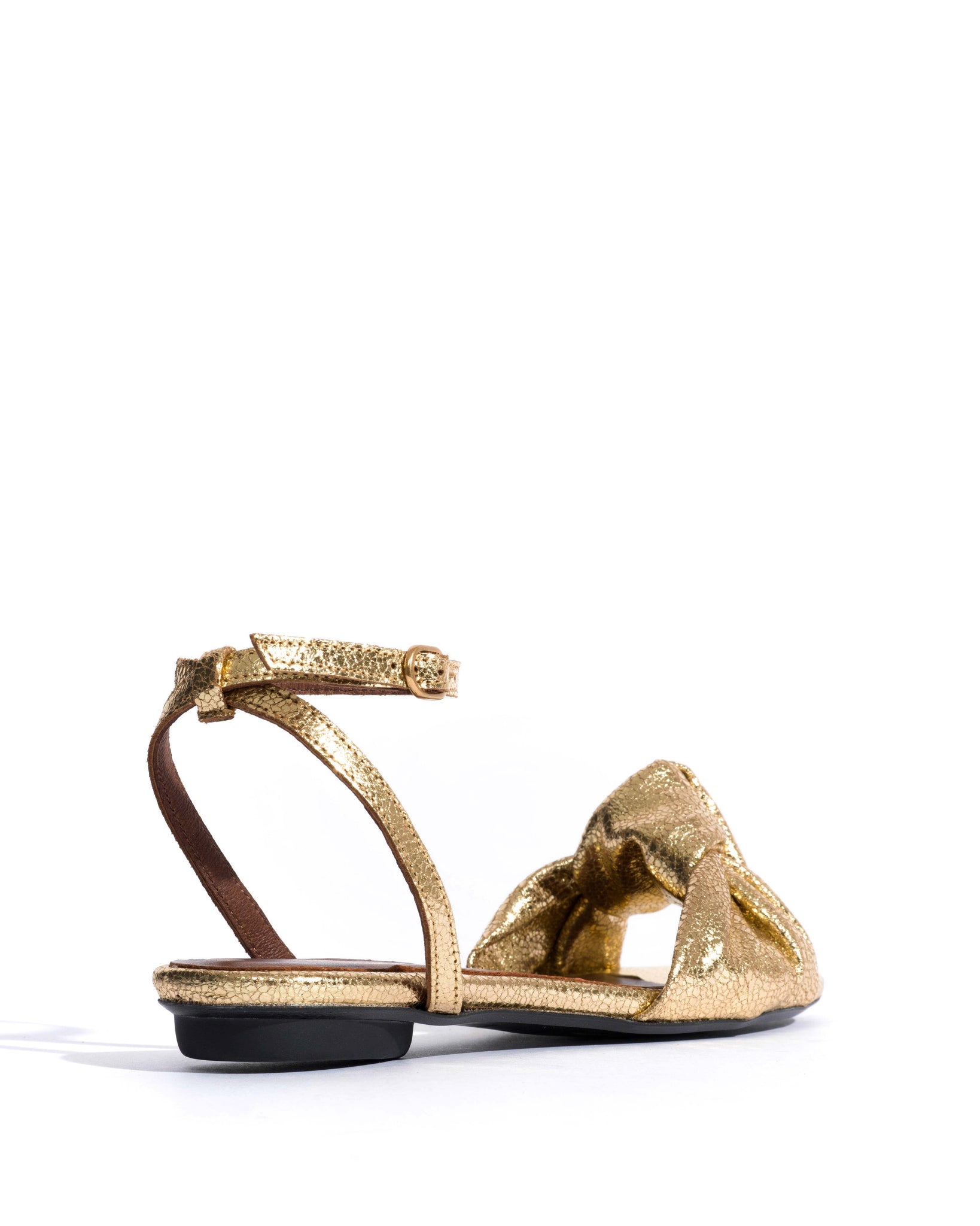 Aliza 10 Crackled metallic goat Gold - Anonymous Copenhagen Flat sandals