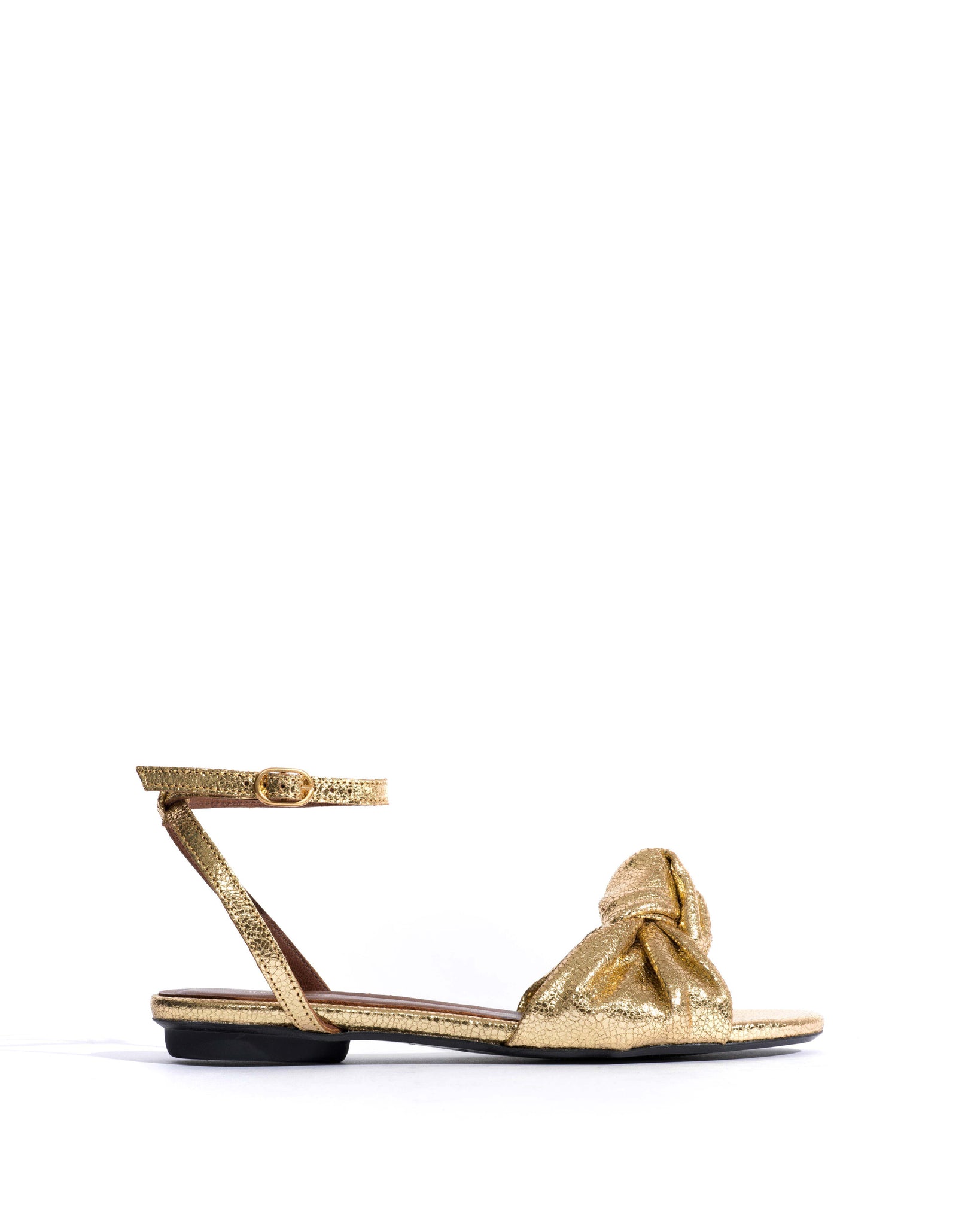 Aliza 10 Crackled metallic goat Gold - Anonymous Copenhagen Flat sandals
