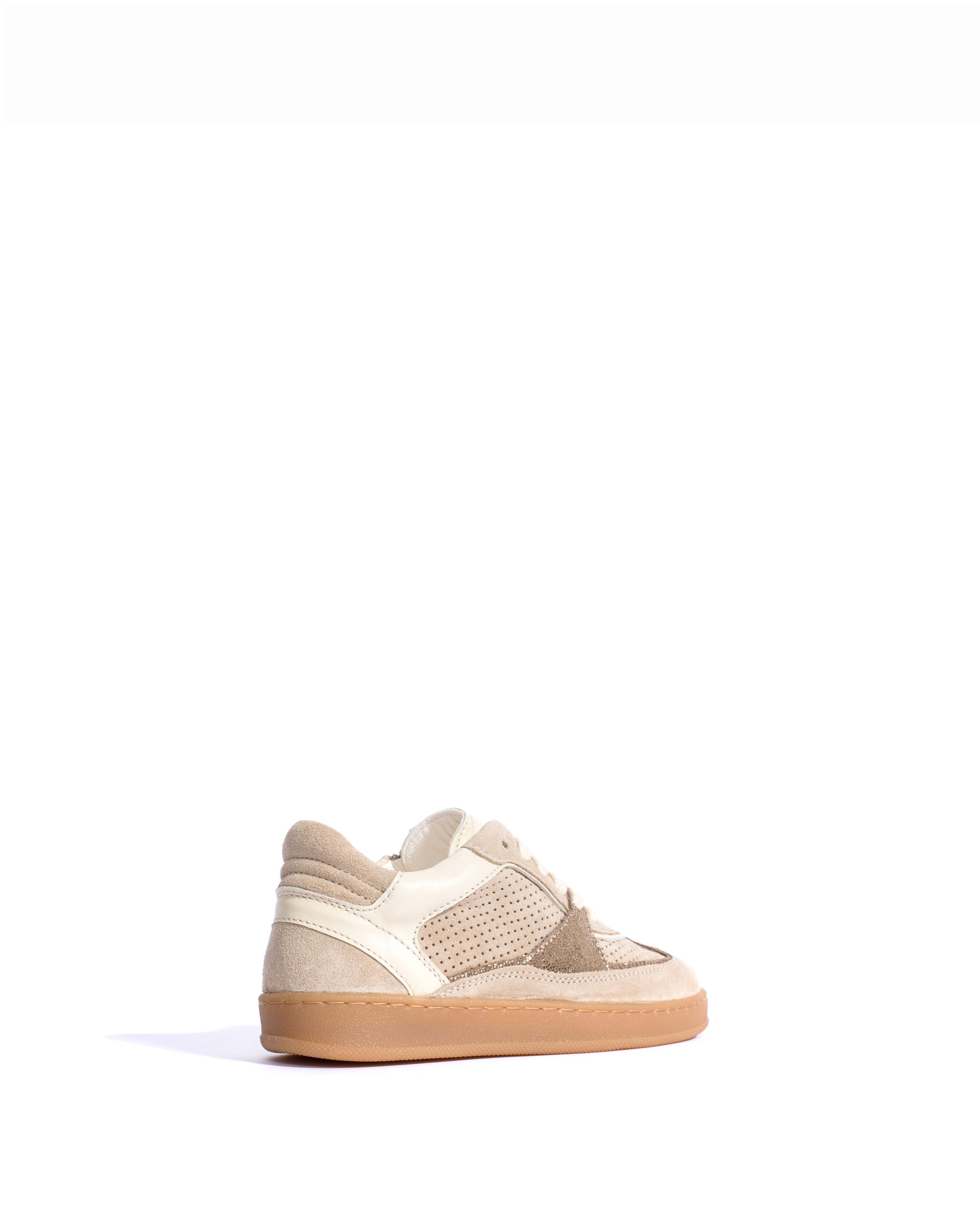 Dabbie junior Calf suede & mix Mushroom & vintage champagne mix
