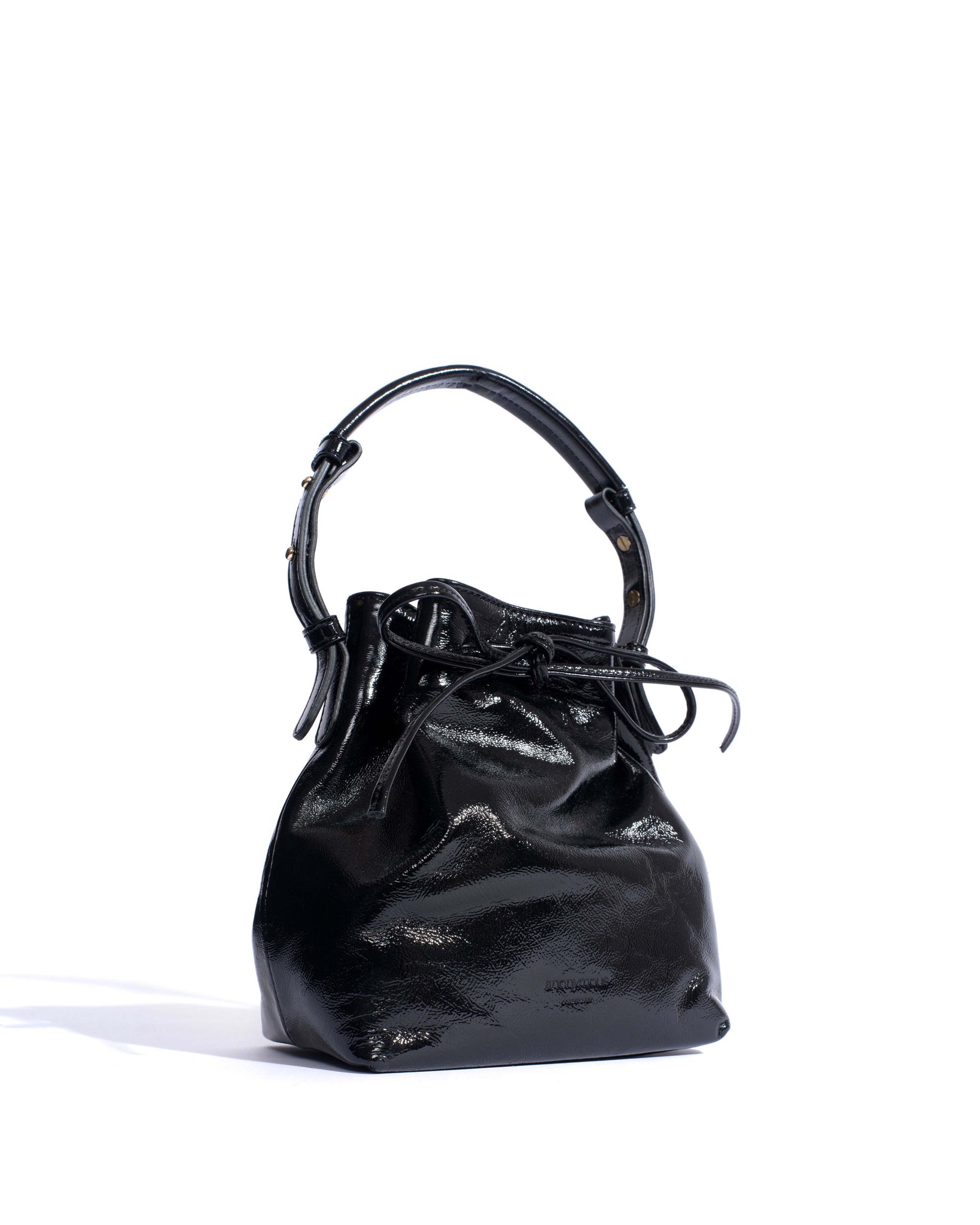 Kacey petite bucket bag Crinkled polished goat Black - Anonymous Copenhagen Bags