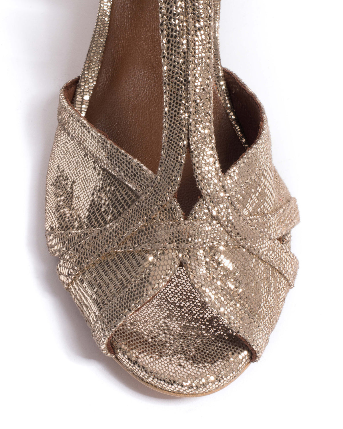 Therese 55 Lizard metallic goat Vintage champagne