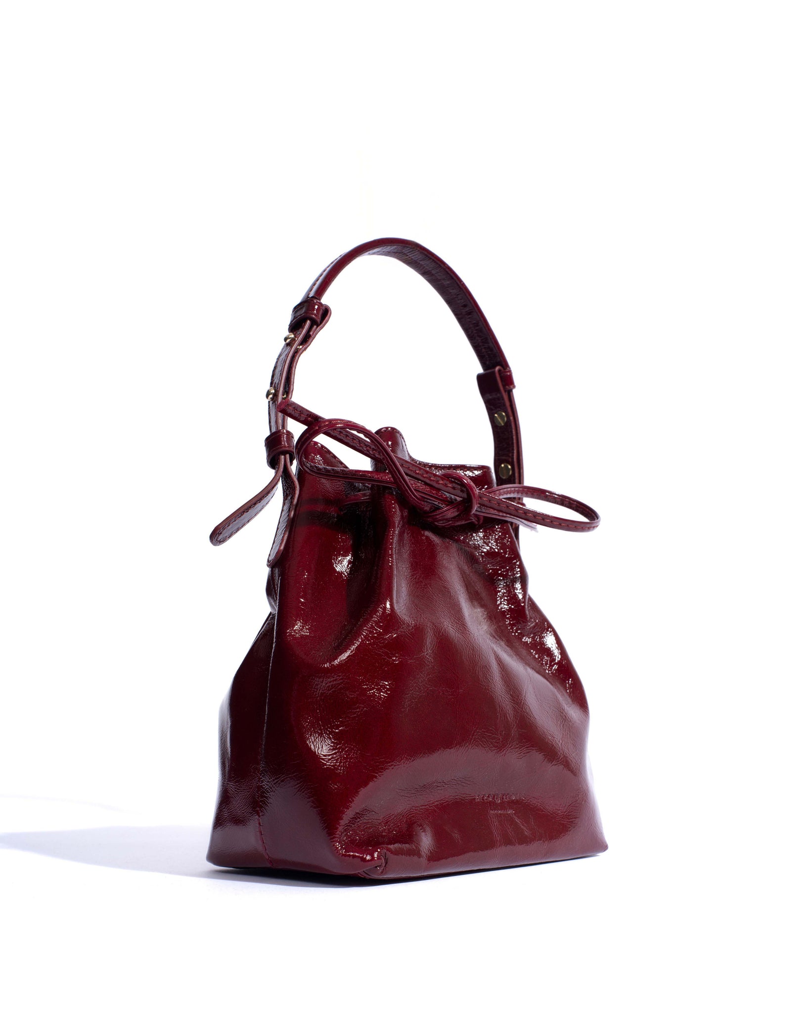 Kacey petite bucket bag Crinkled polished goat Pomegranate - Anonymous Copenhagen Bags