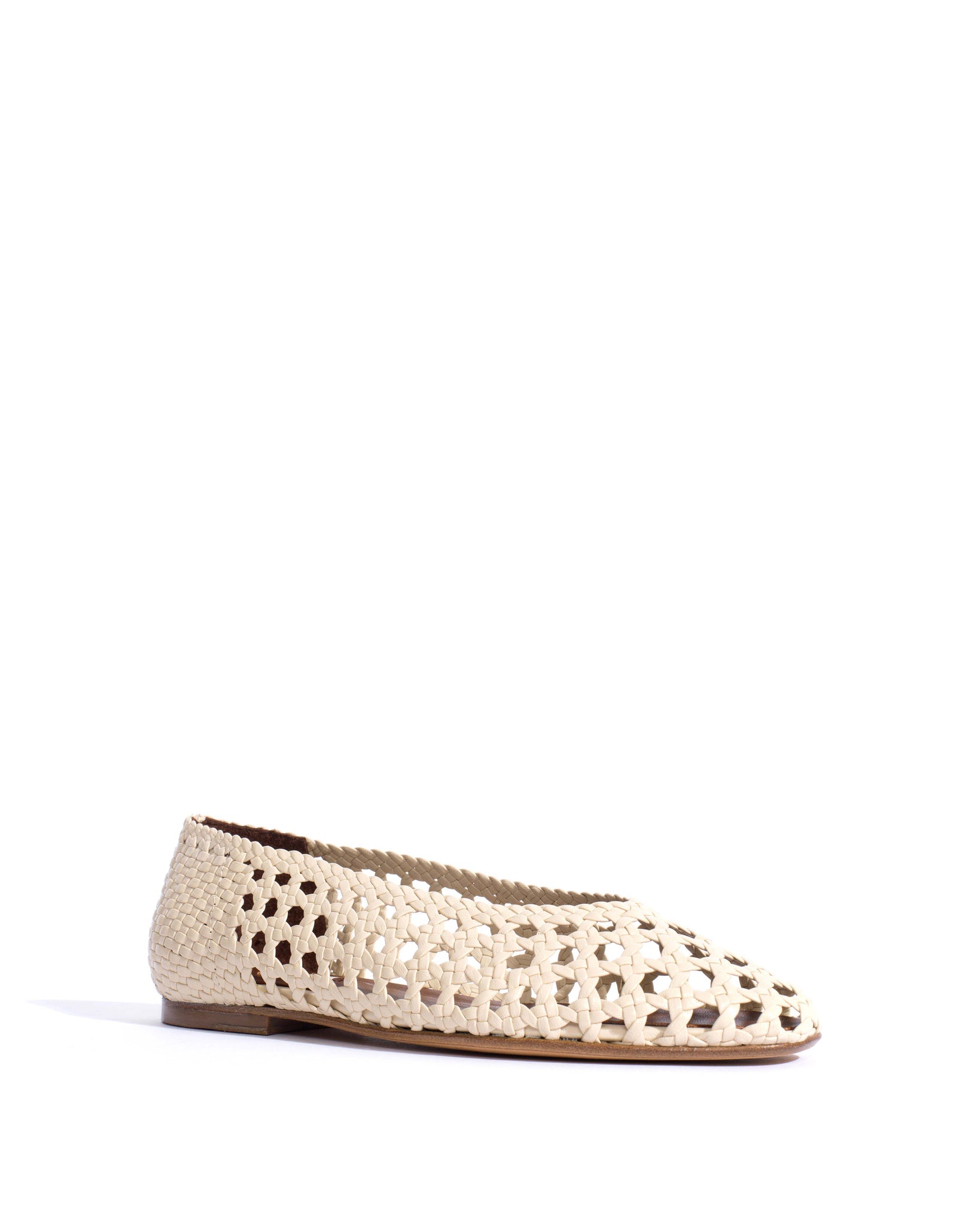 Sessi 10 Hand-braided leather White sand