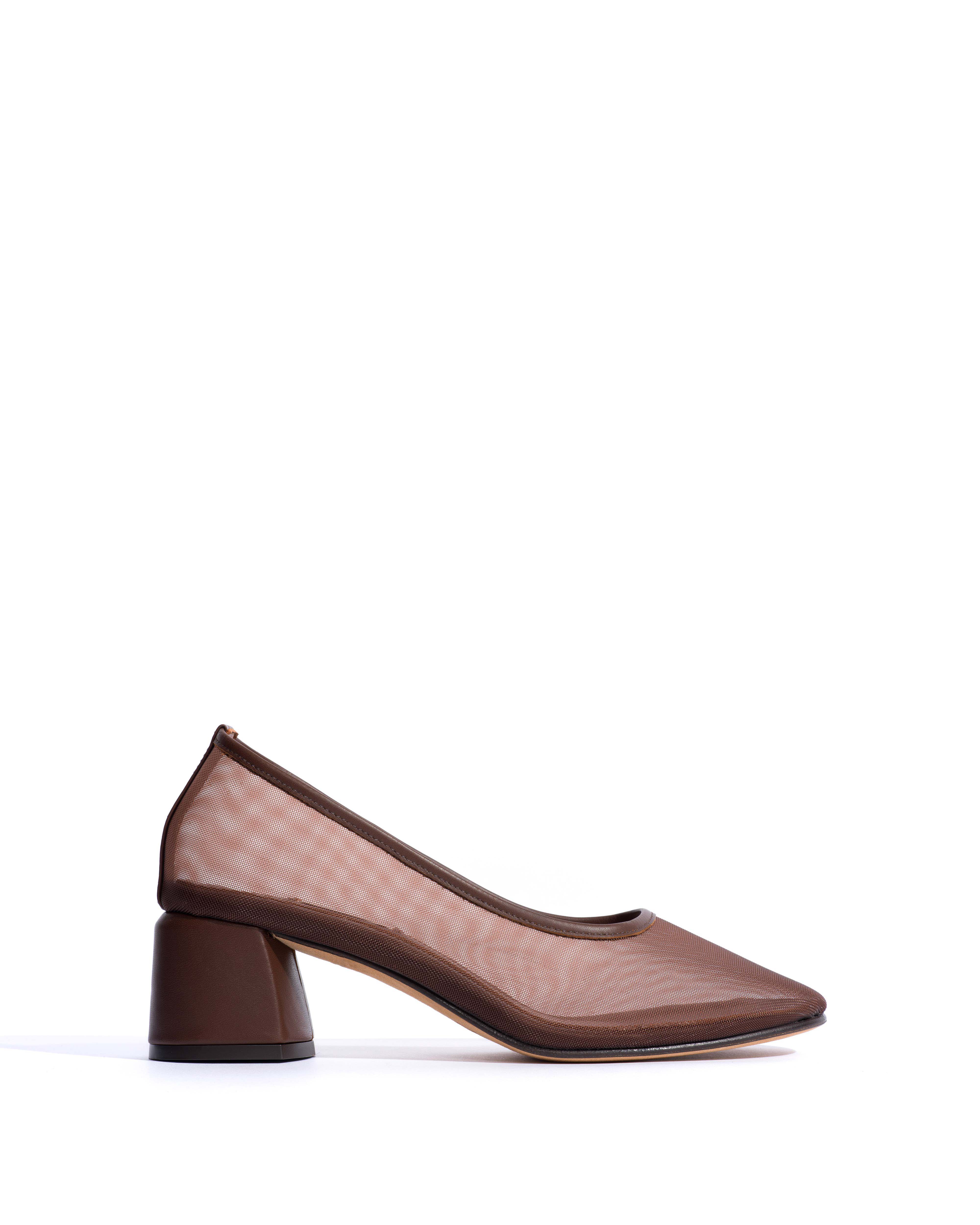 Sacha 40 mesh Shiny lamb & mesh Chocolate