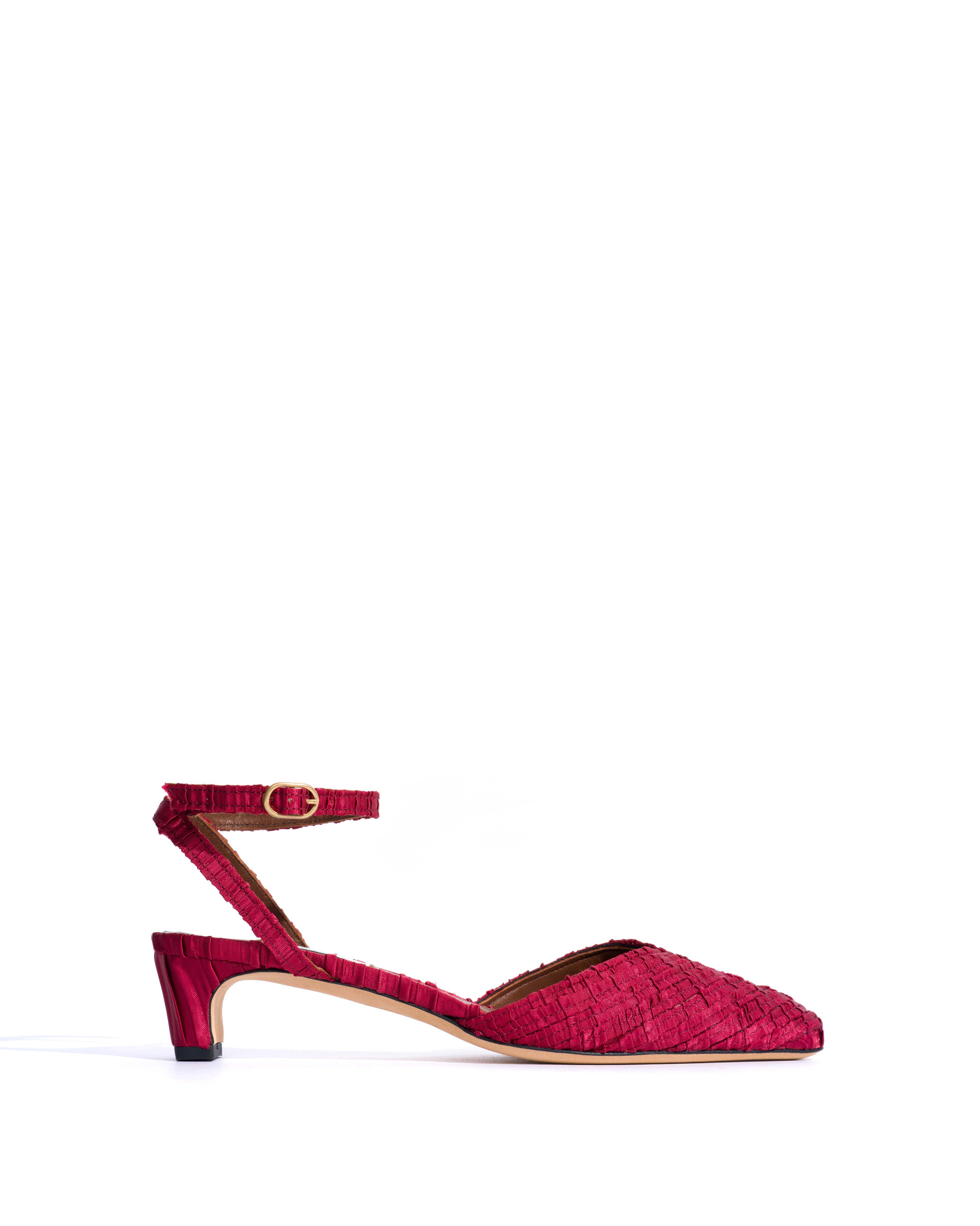 Givia 40 Pleated satin Pomegranate