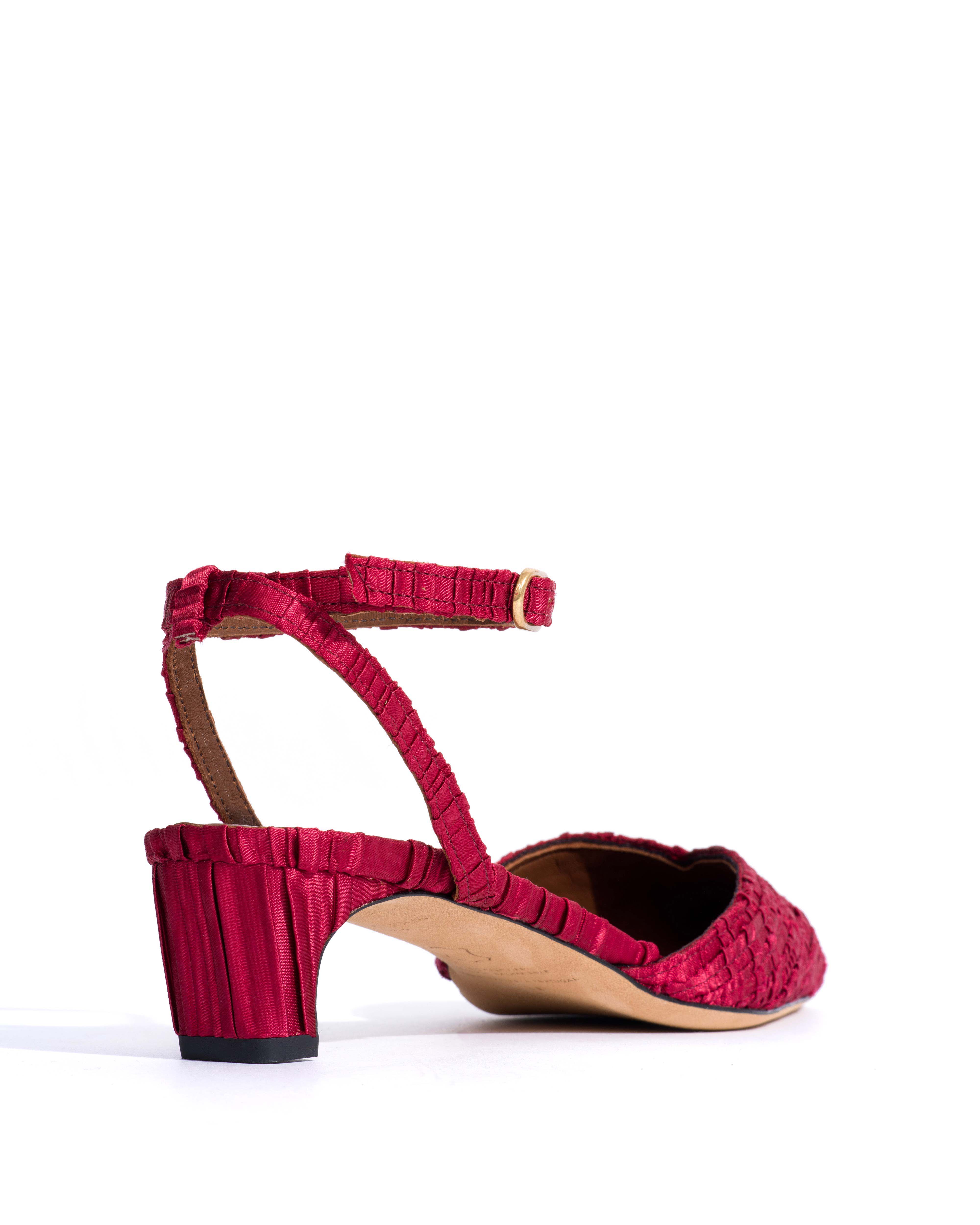 Givia 40 Pleated satin Pomegranate