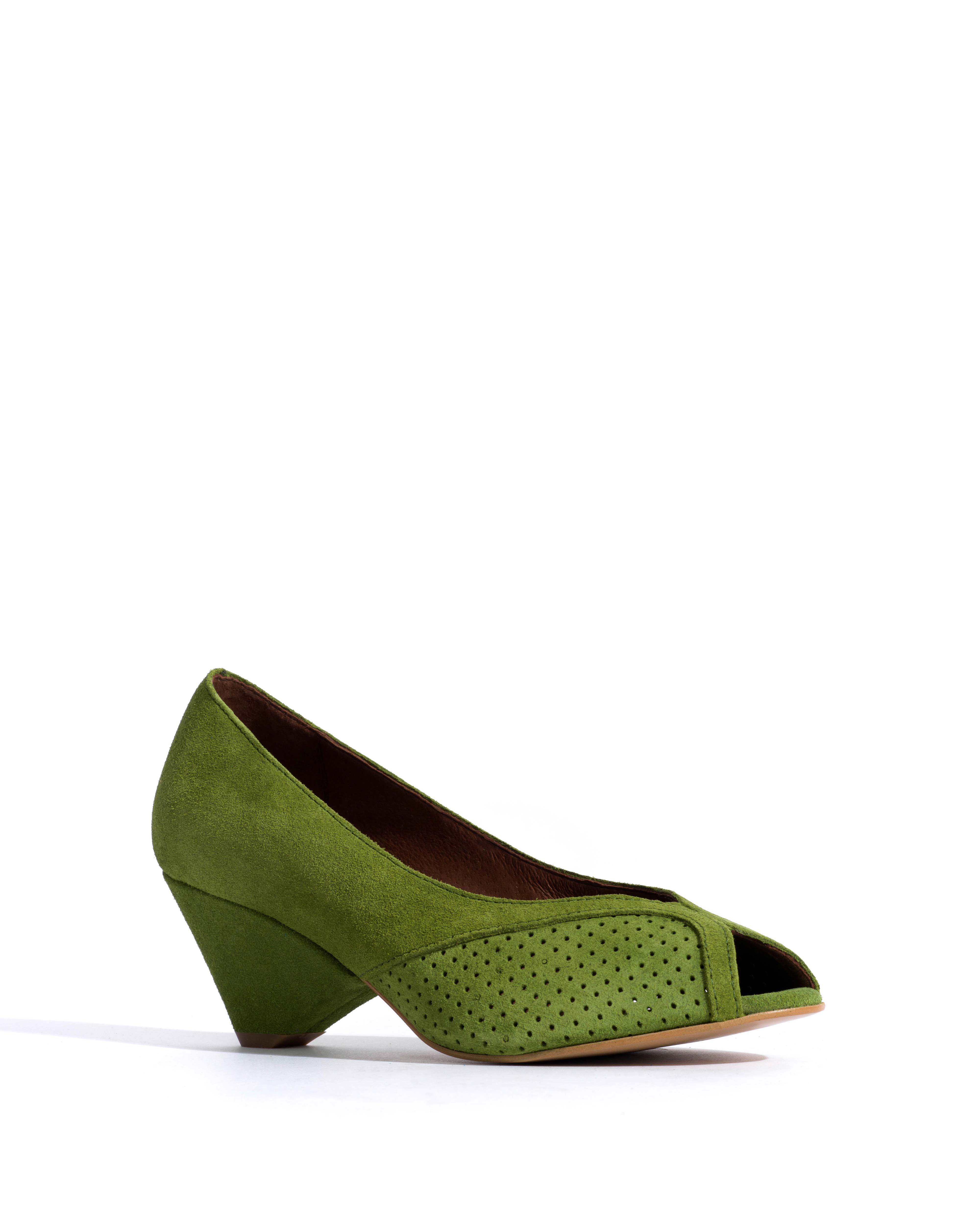 Tiffany Triangle Calf Suede Grass Green