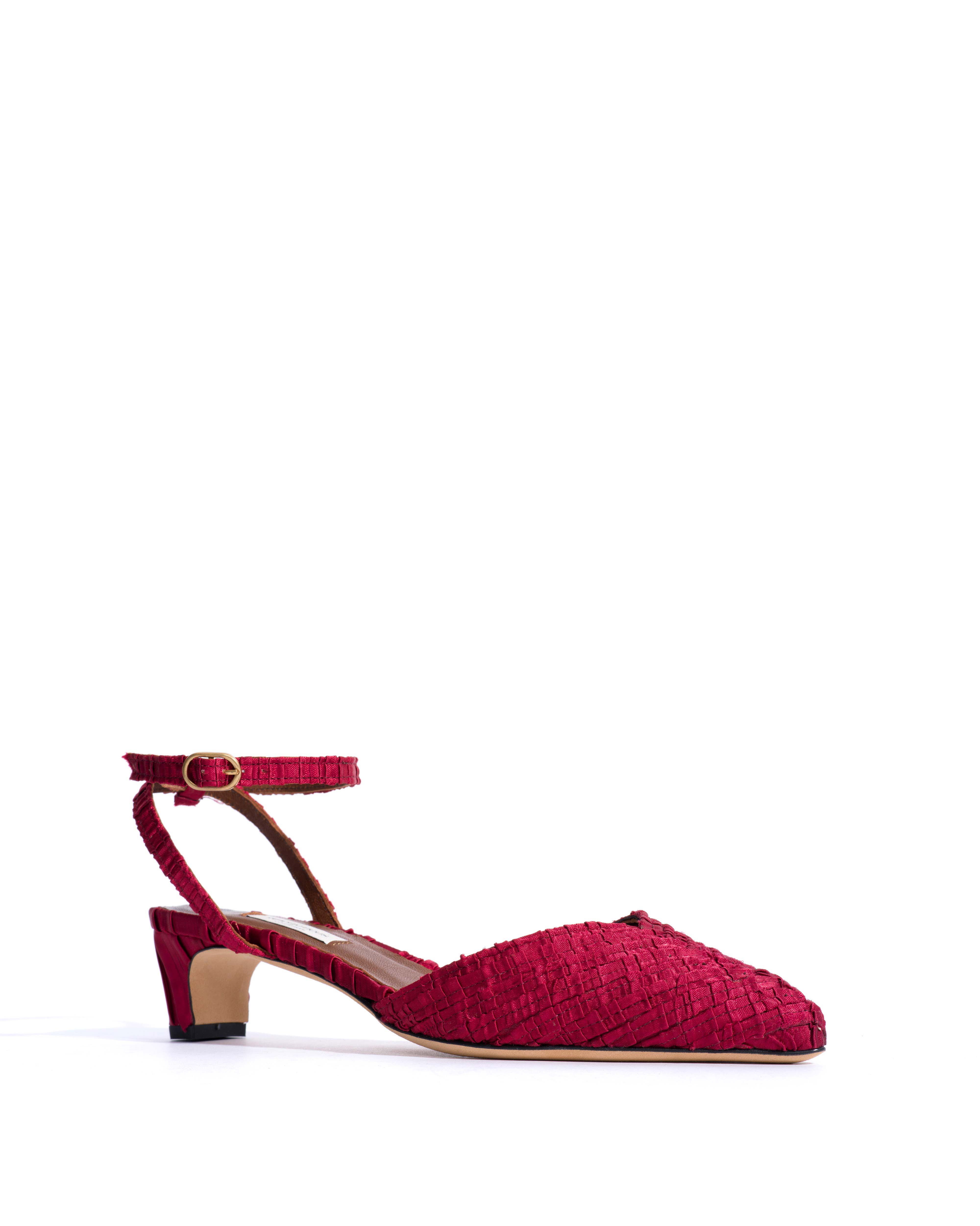 Givia 40 Pleated satin Pomegranate