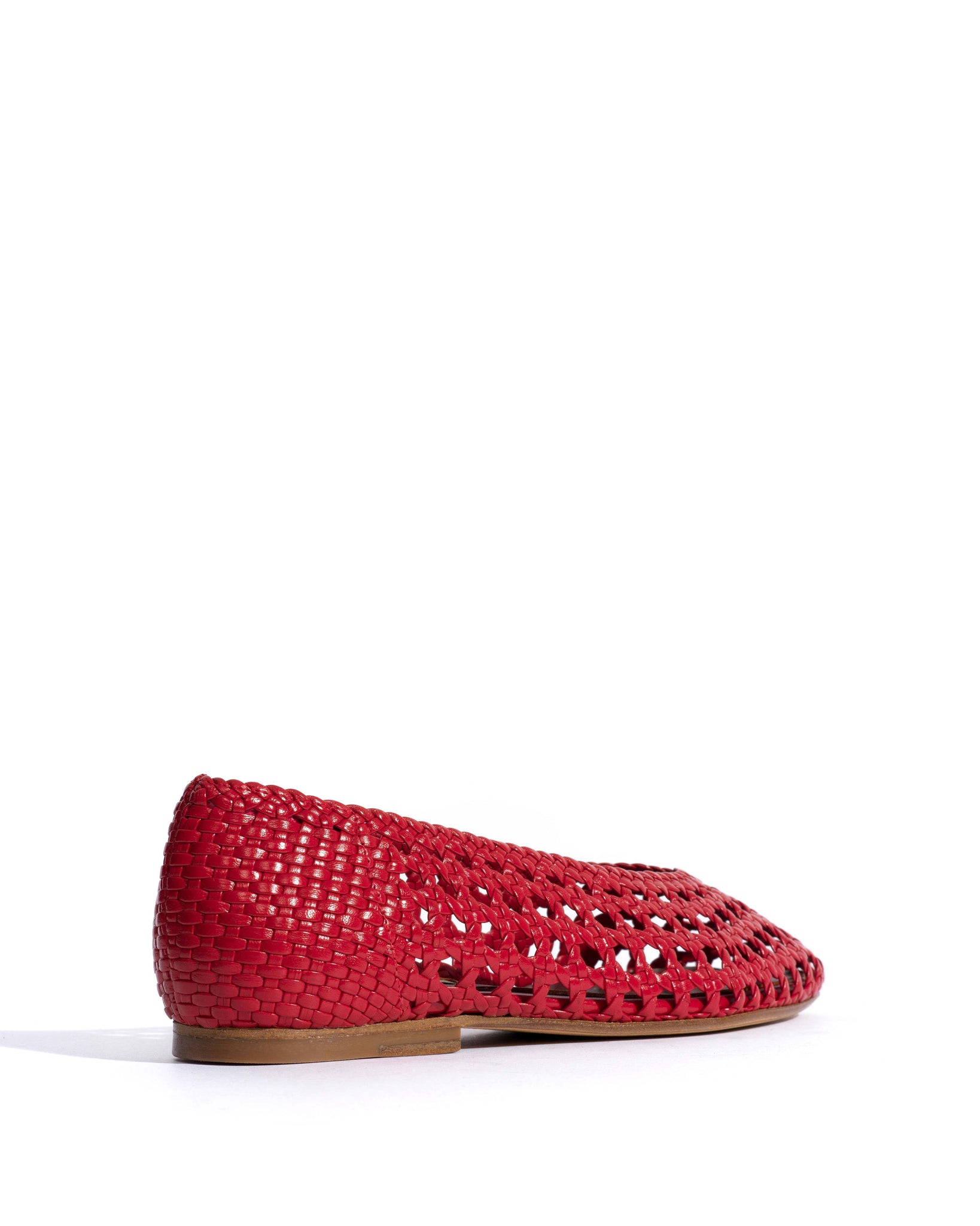 Sessi 10 Hand-braided leather Ruby red - Anonymous Copenhagen Flat-loafers & ballerinas & pumps