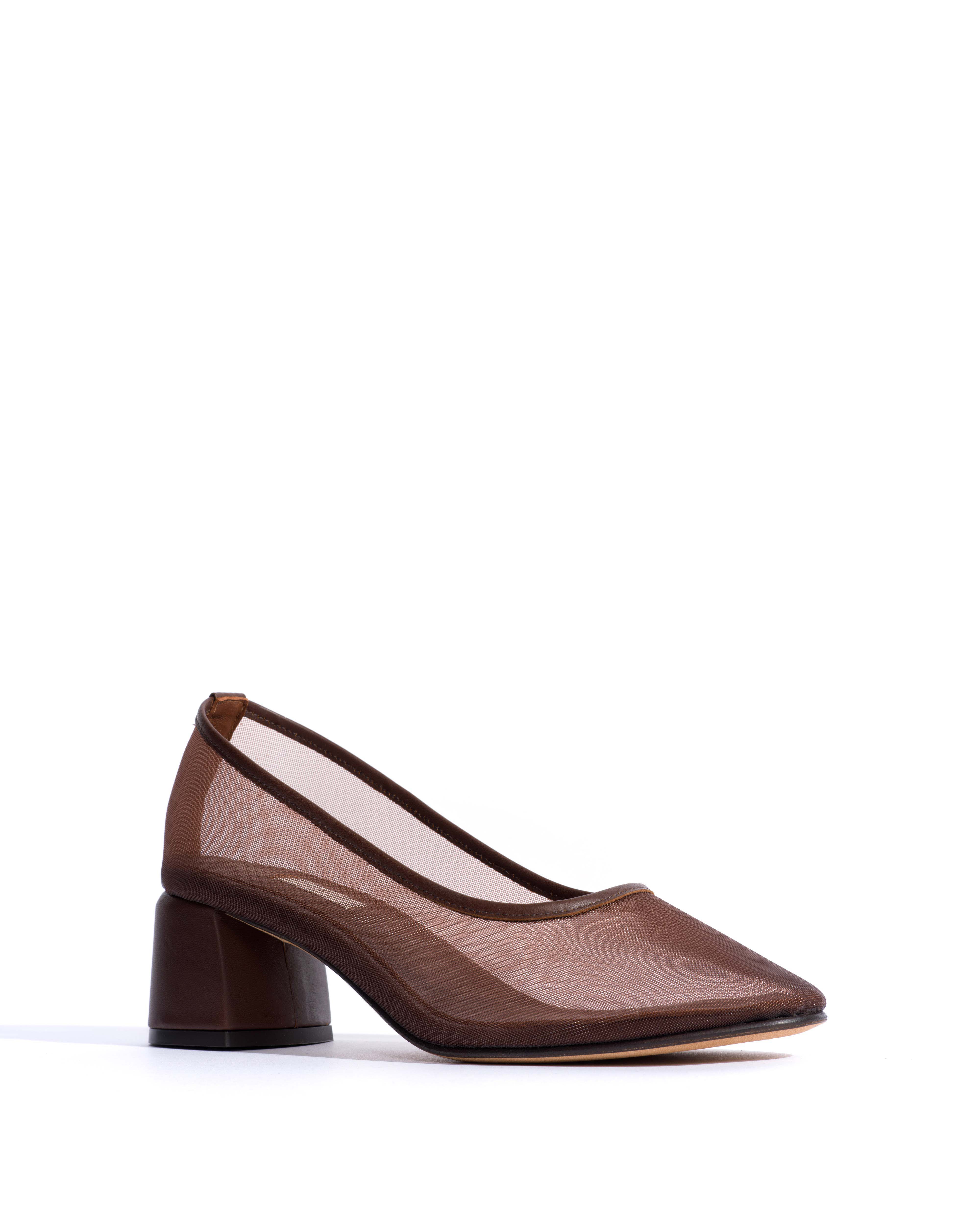 Sacha 40 mesh Shiny lamb & mesh Chocolate