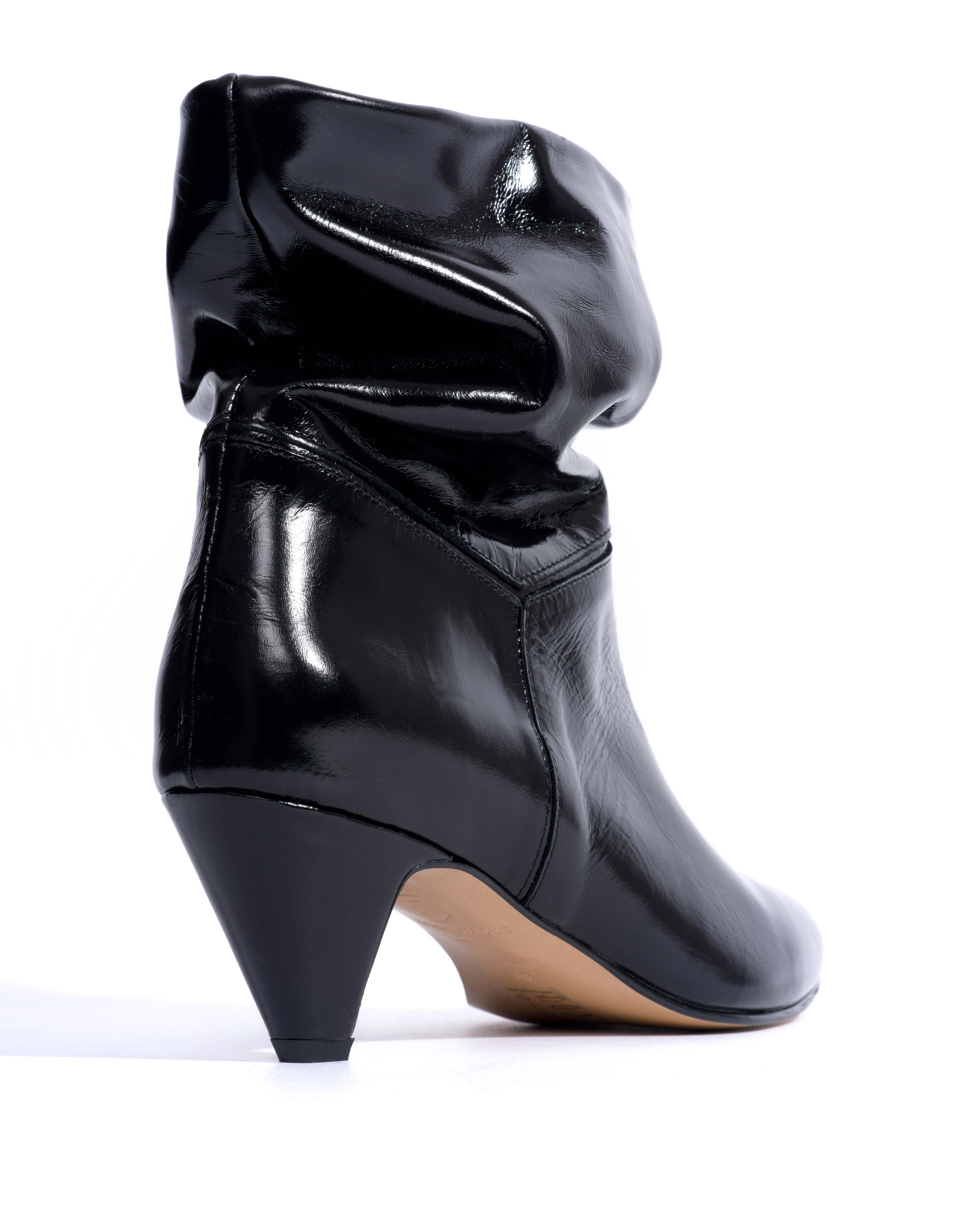 Jassi 50 stiletto Crinkled polished goat Black
