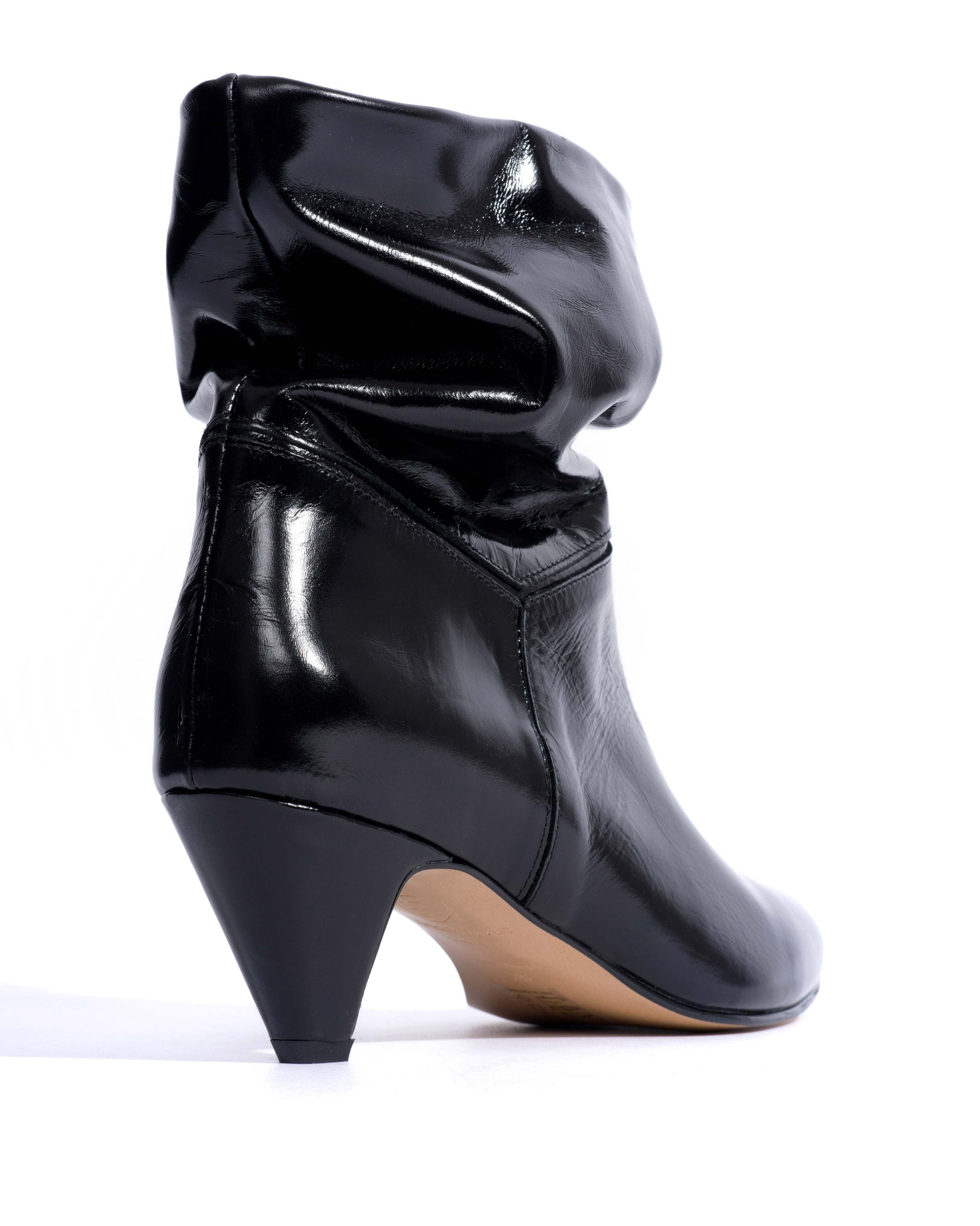 Jassi 50 stiletto Crinkled polished goat Black