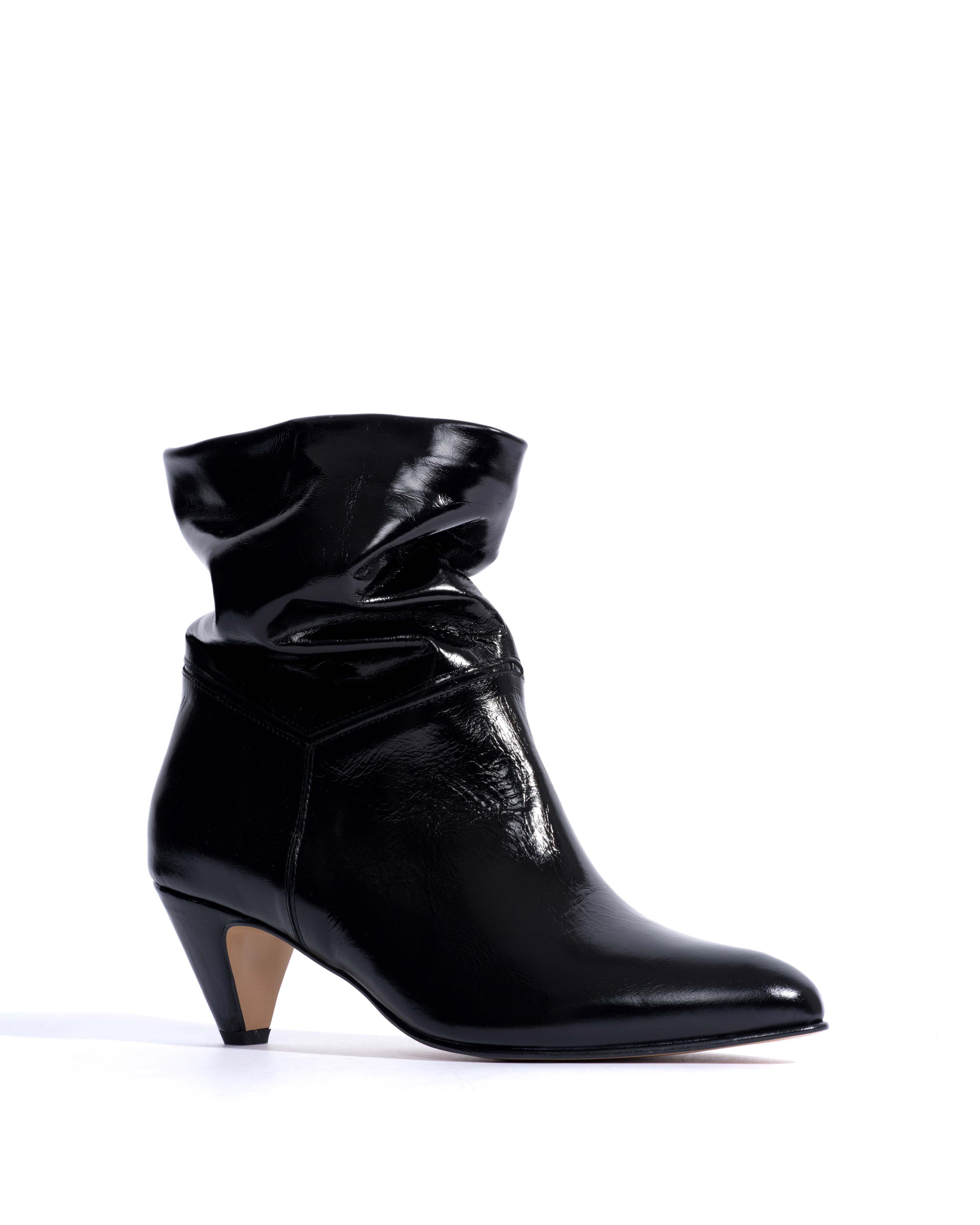 Jassi 50 stiletto Crinkled polished goat Black