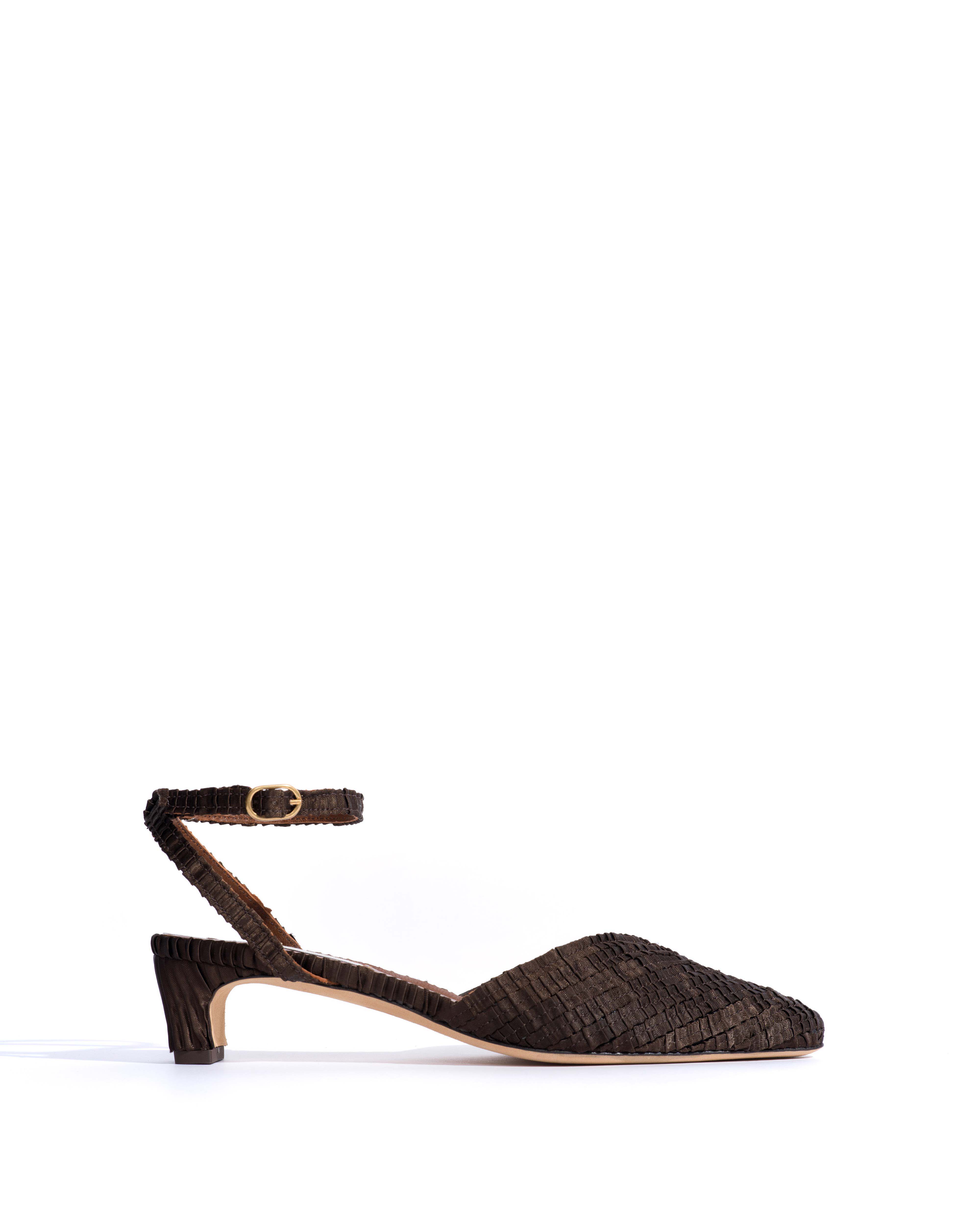 Givia 40 Pleated satin Espresso brown