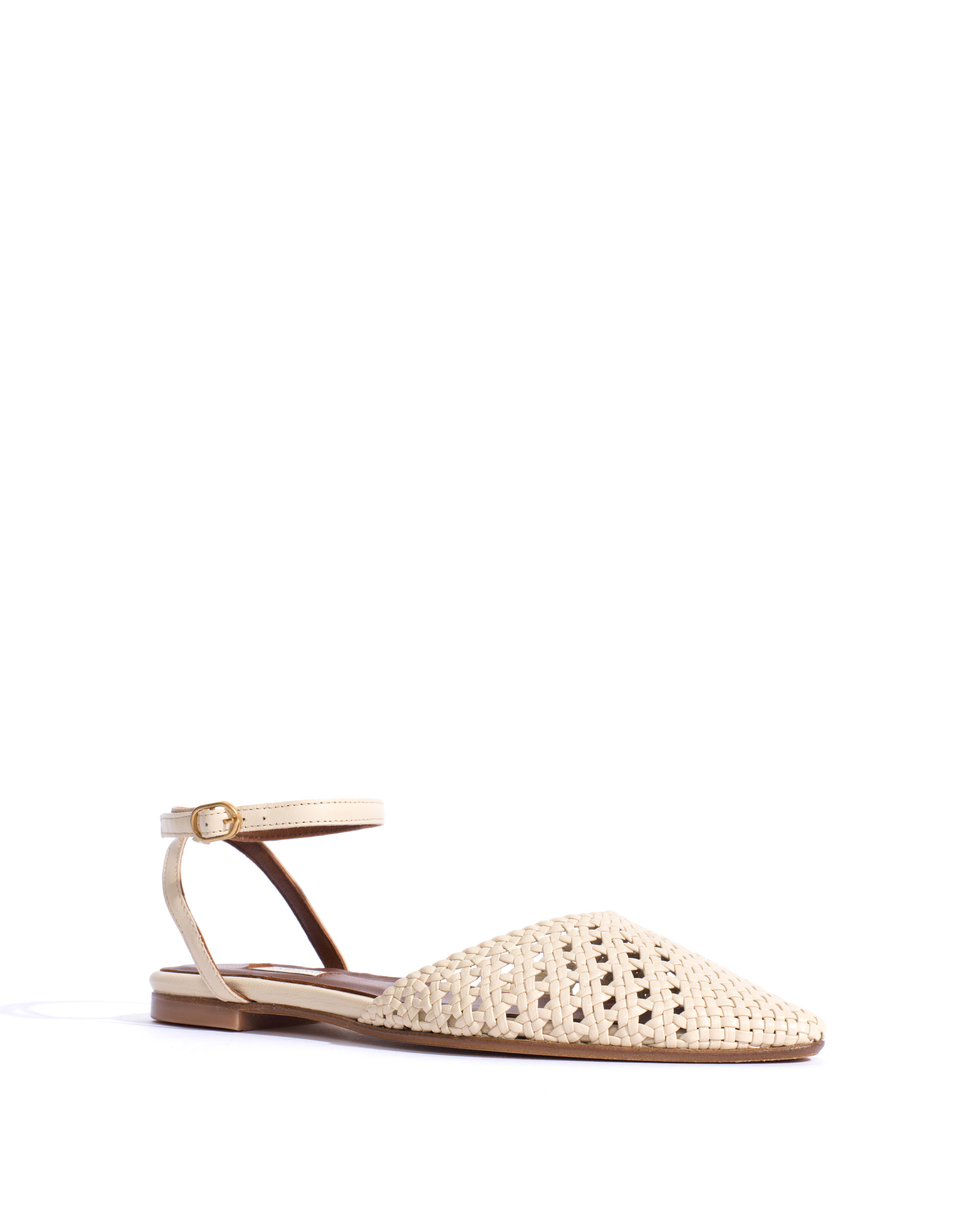 Senara 10 Hand-braided leather White sand