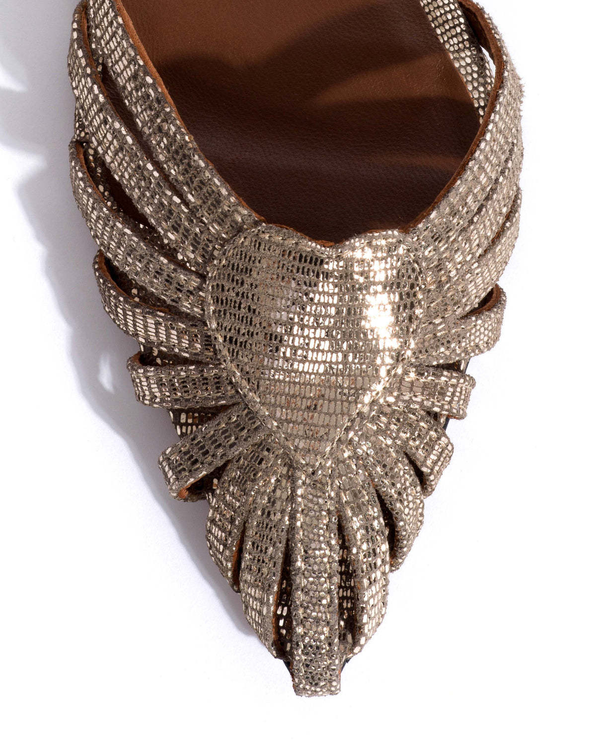 Keesha 10 Lizard metallic goat Vintage champagne