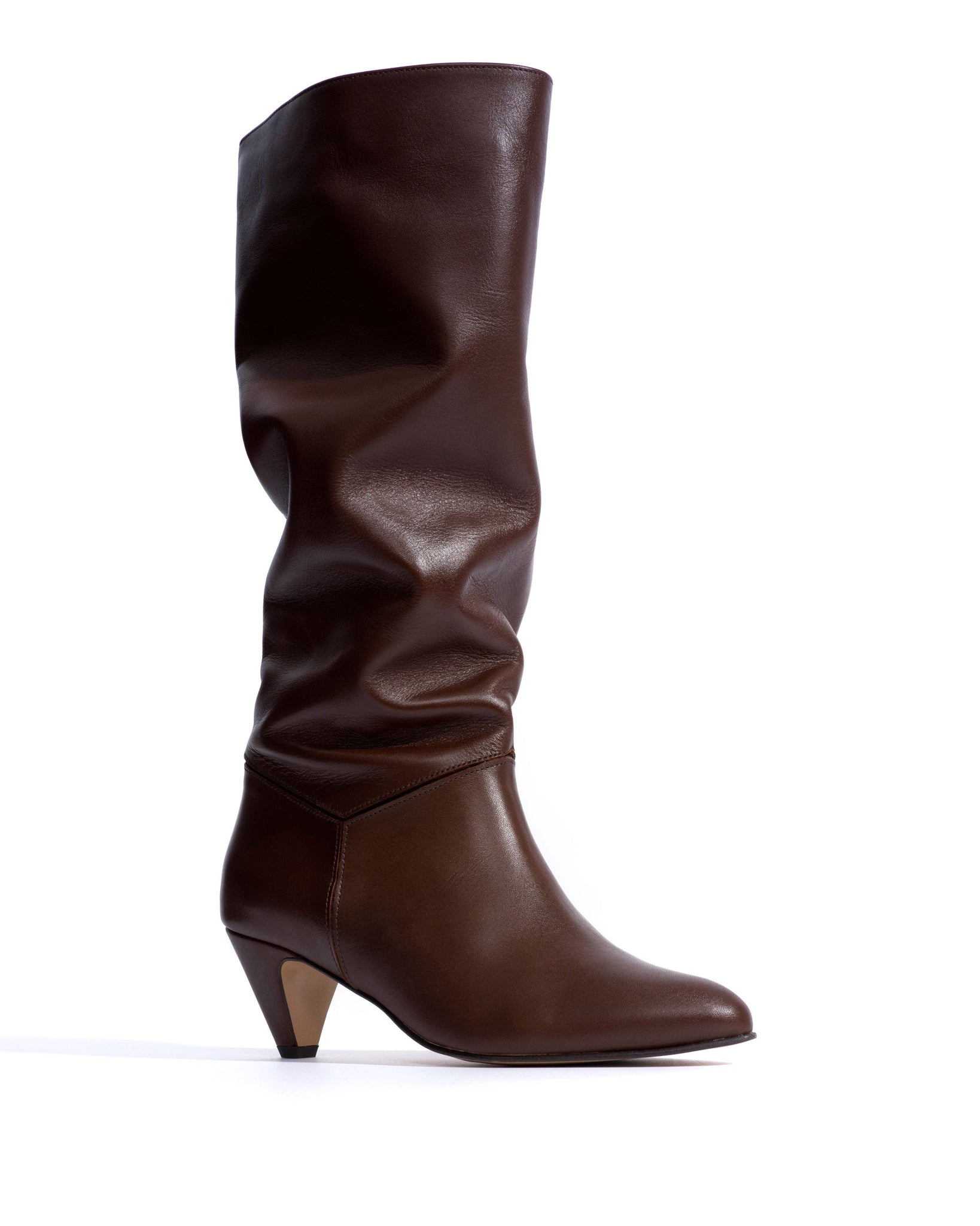 Jasmina 50 stiletto Soft calf & suede leather Chocolate