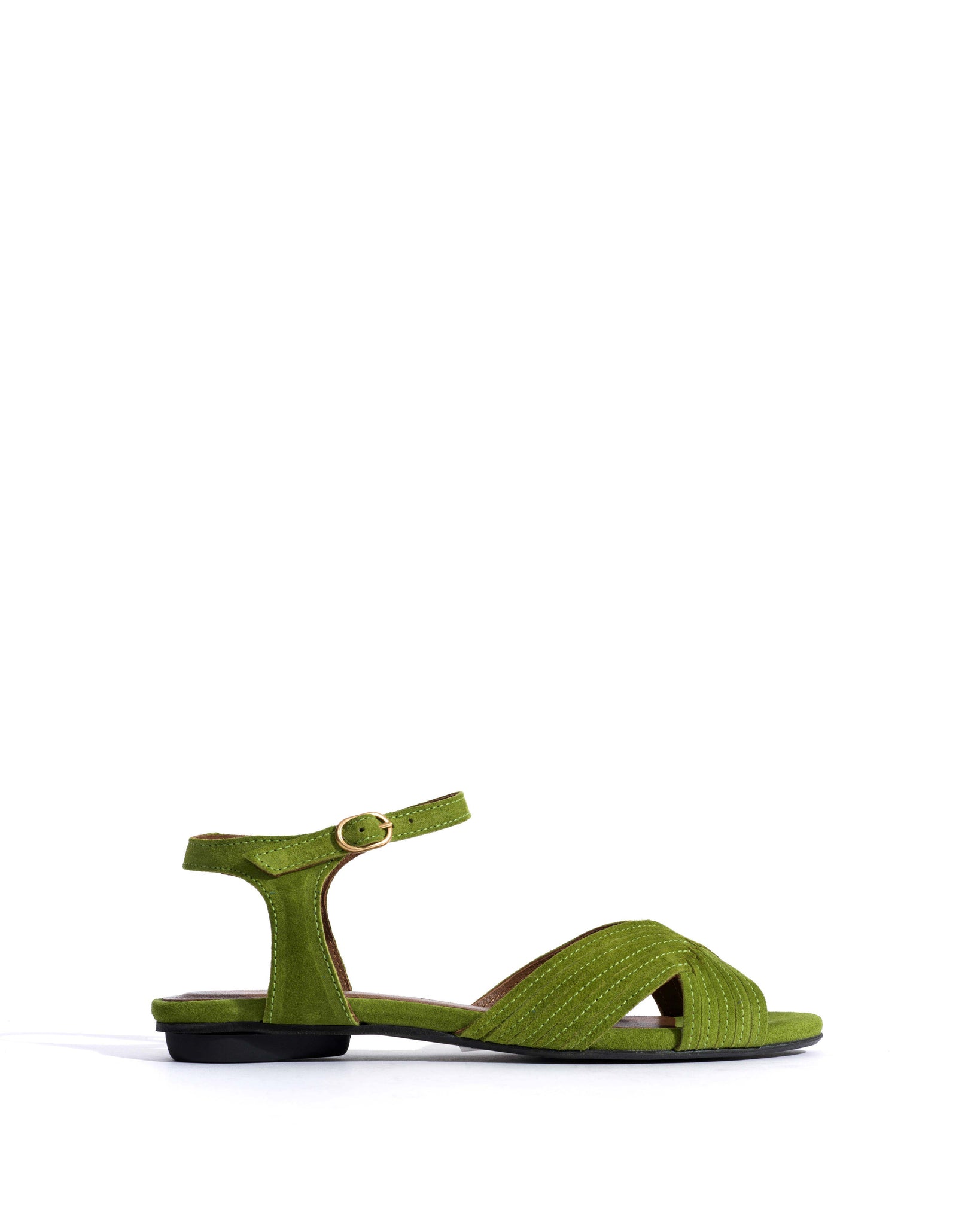 Niabi 10 Calf suede Grass green - Anonymous Copenhagen Flat sandals