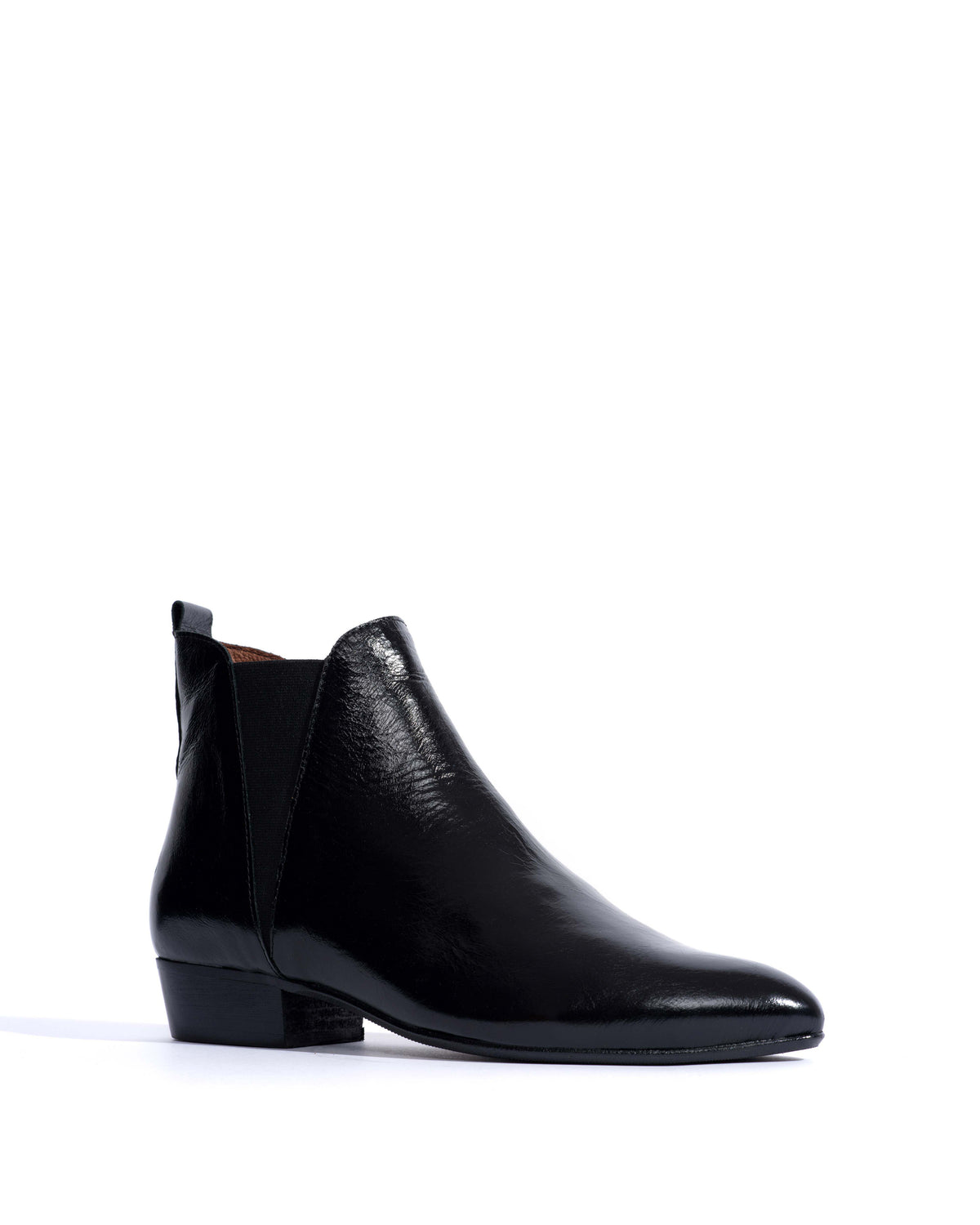 Rita Crinkled polished goat Black