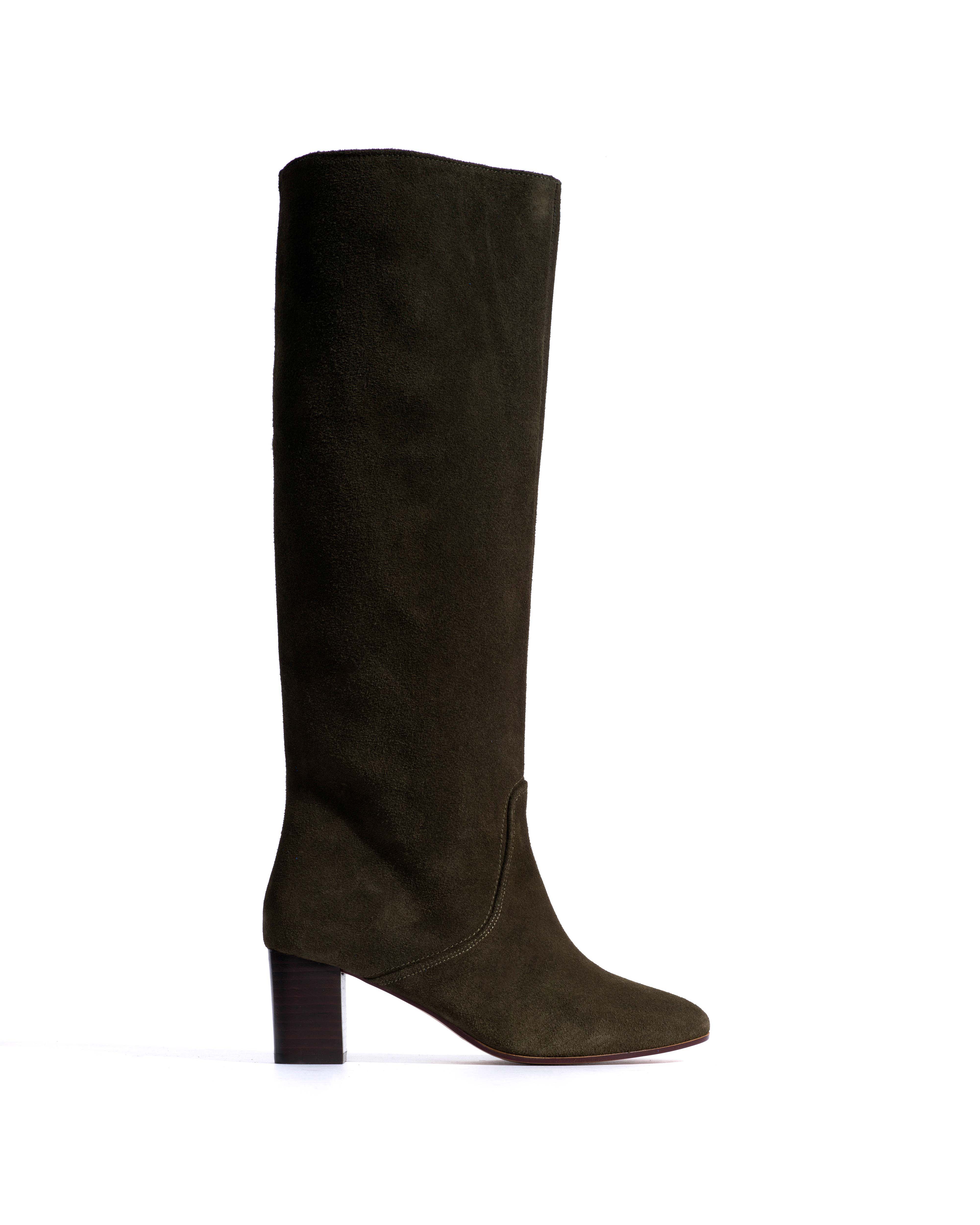 Henriette 60 Calf Suede Moss Green