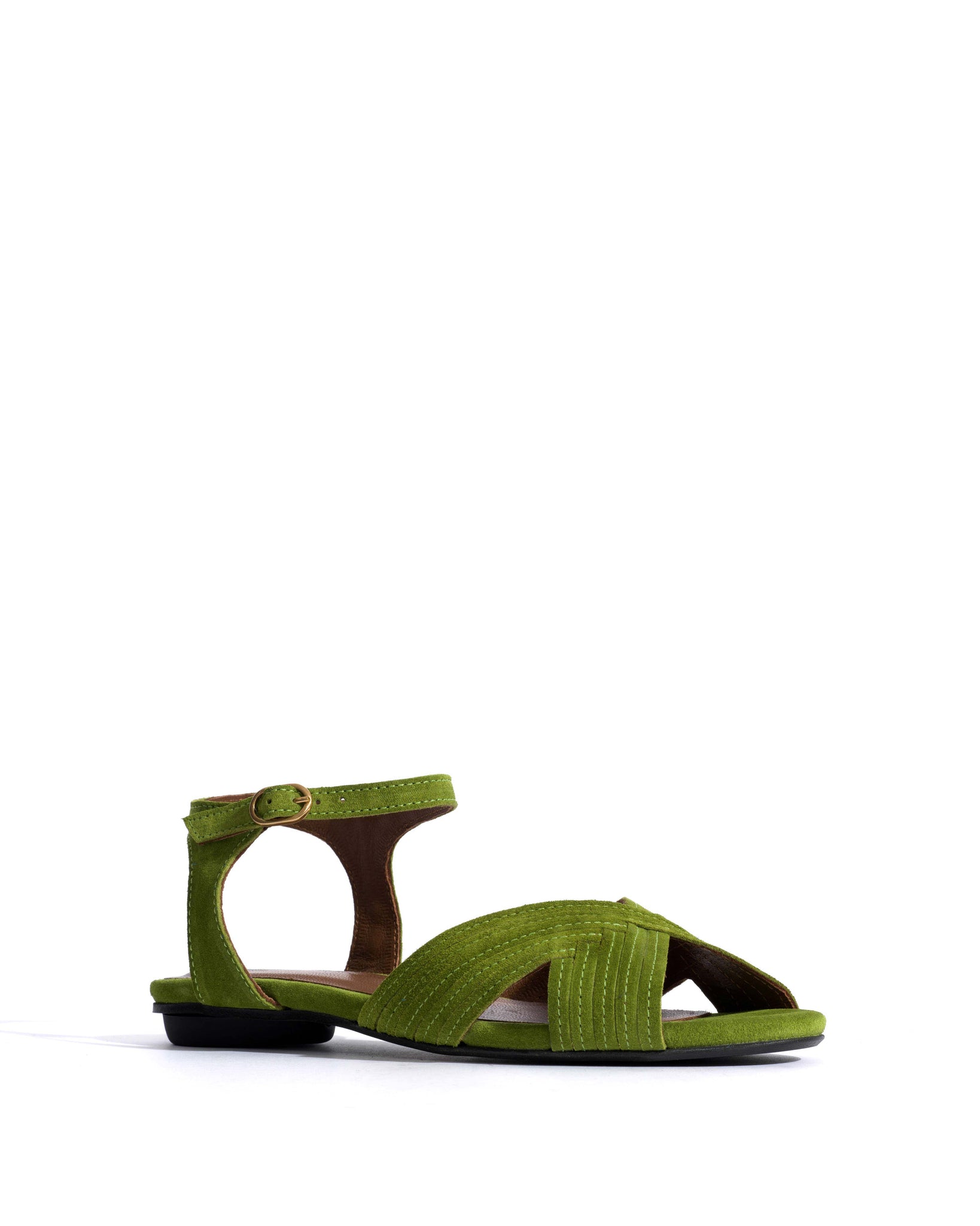 Niabi 10 Calf suede Grass green - Anonymous Copenhagen Flat sandals