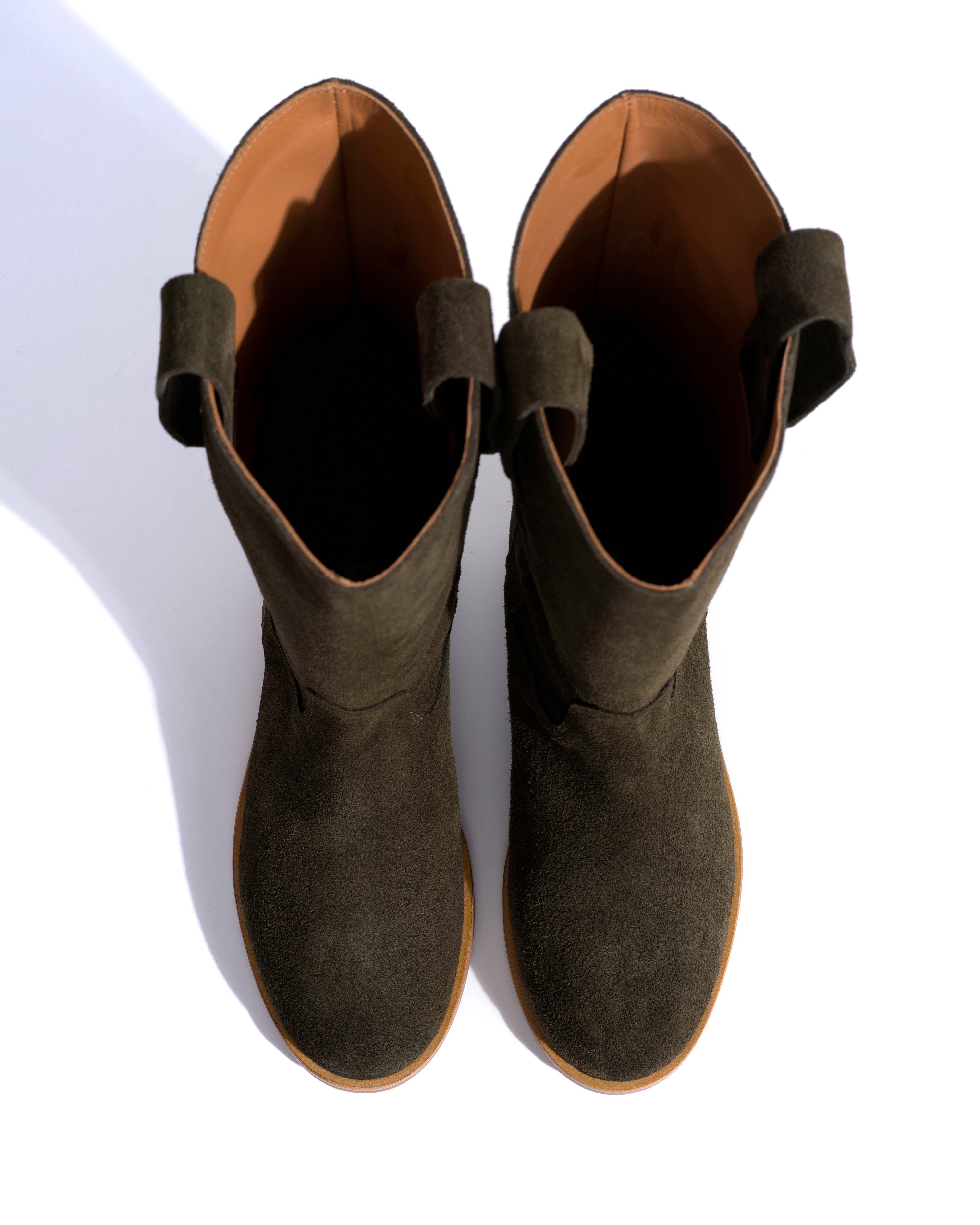 Brinesh Calf suede Moss green